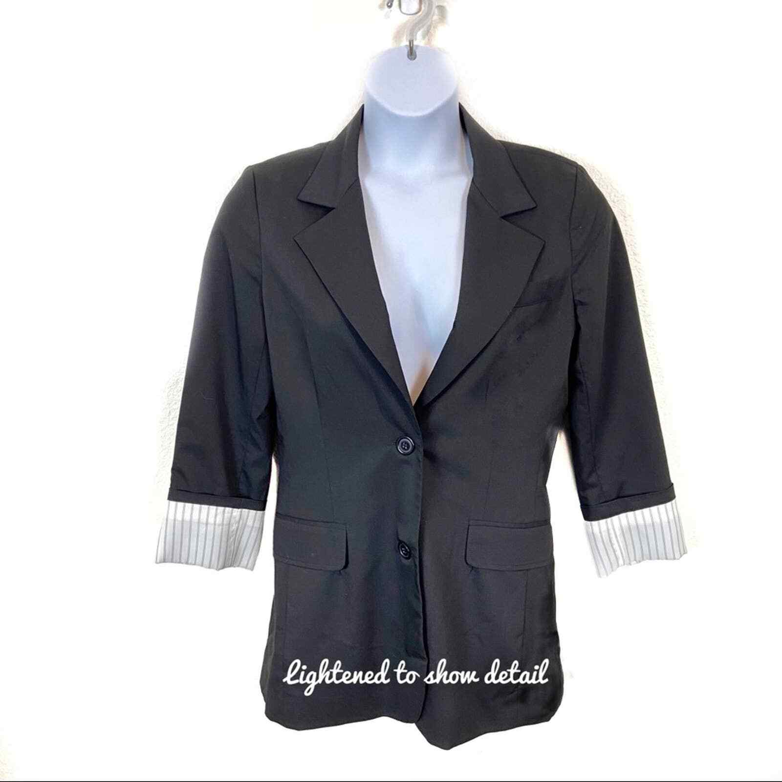 Allen Schwartz Blazer Women’s Size 8 Stretch Two Button Vintage 90’s Black