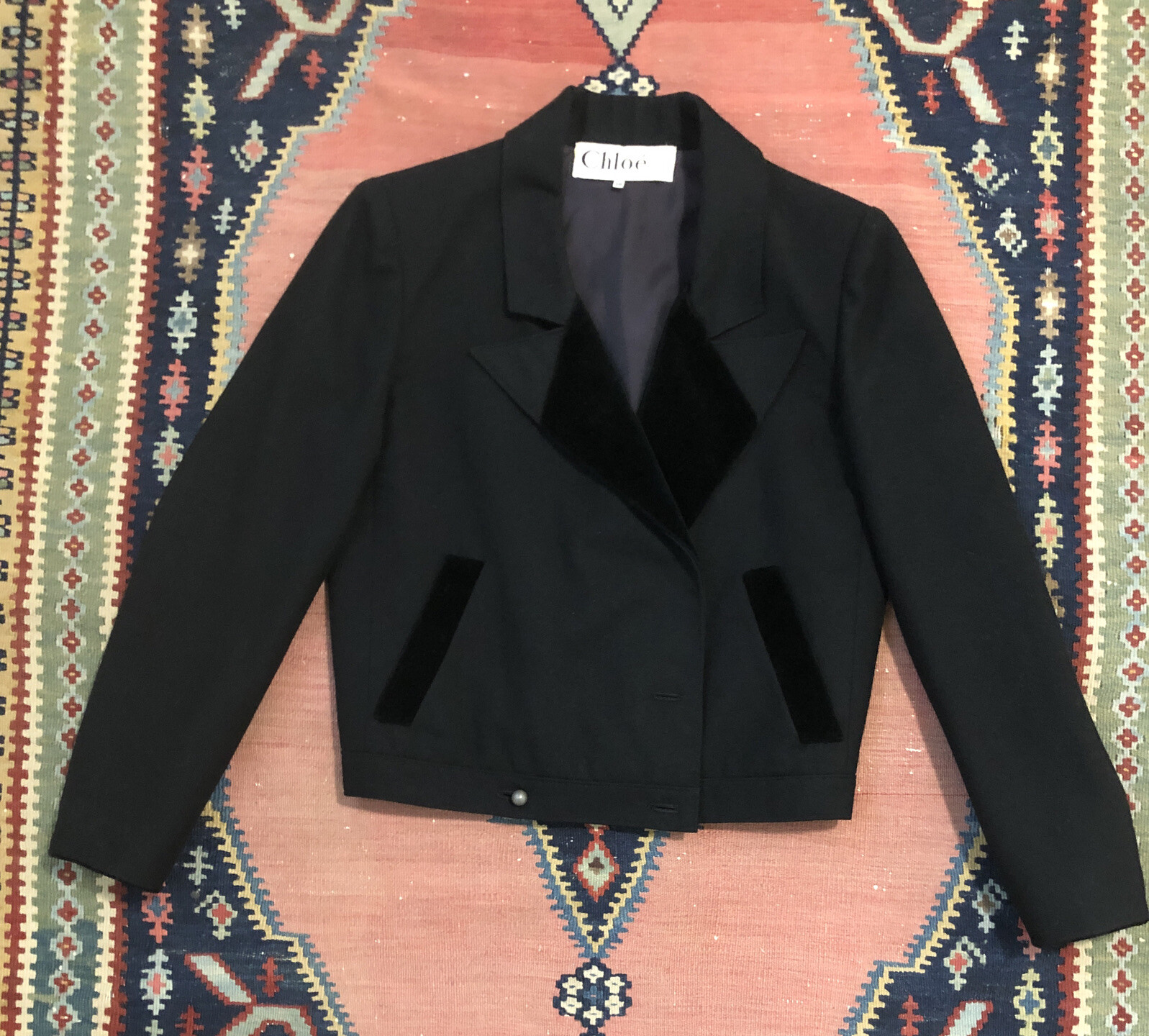 CHLOE VINTAGE BLACK JACKET MADE IN FRANCE SIZE 36