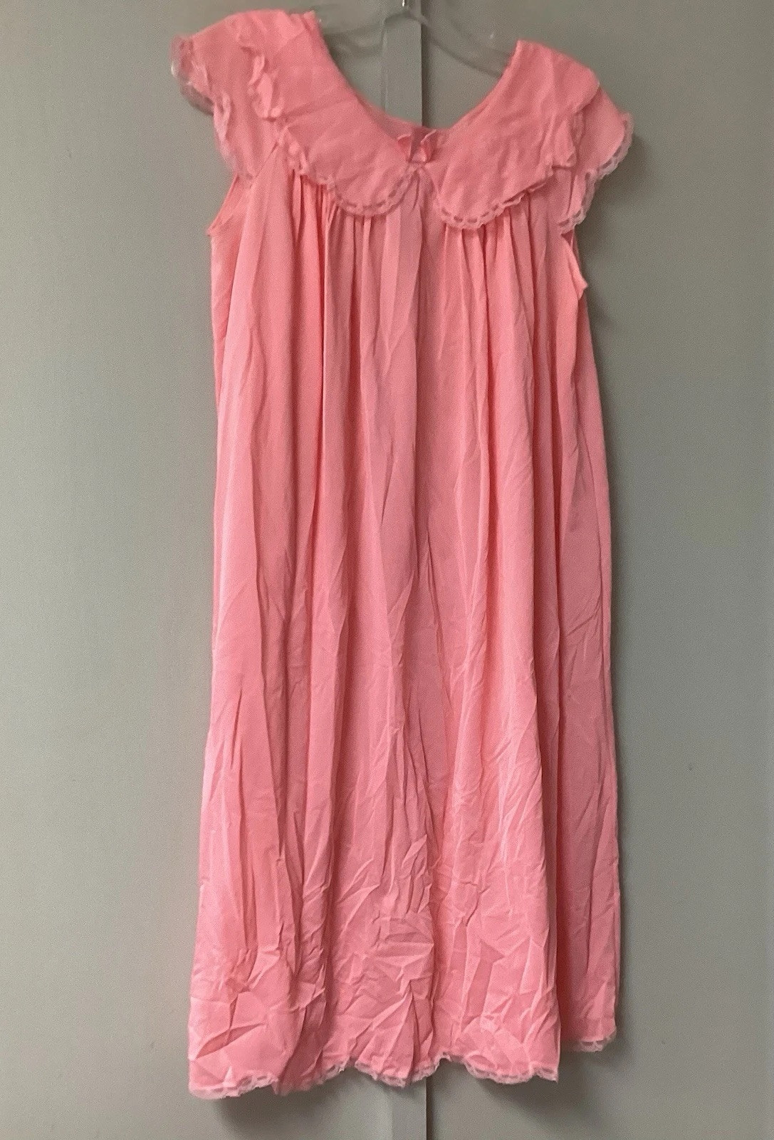 VTG Shadow Lane 2 Piece Size Small Night Gown & Robe Coral Lace Silky Flowers