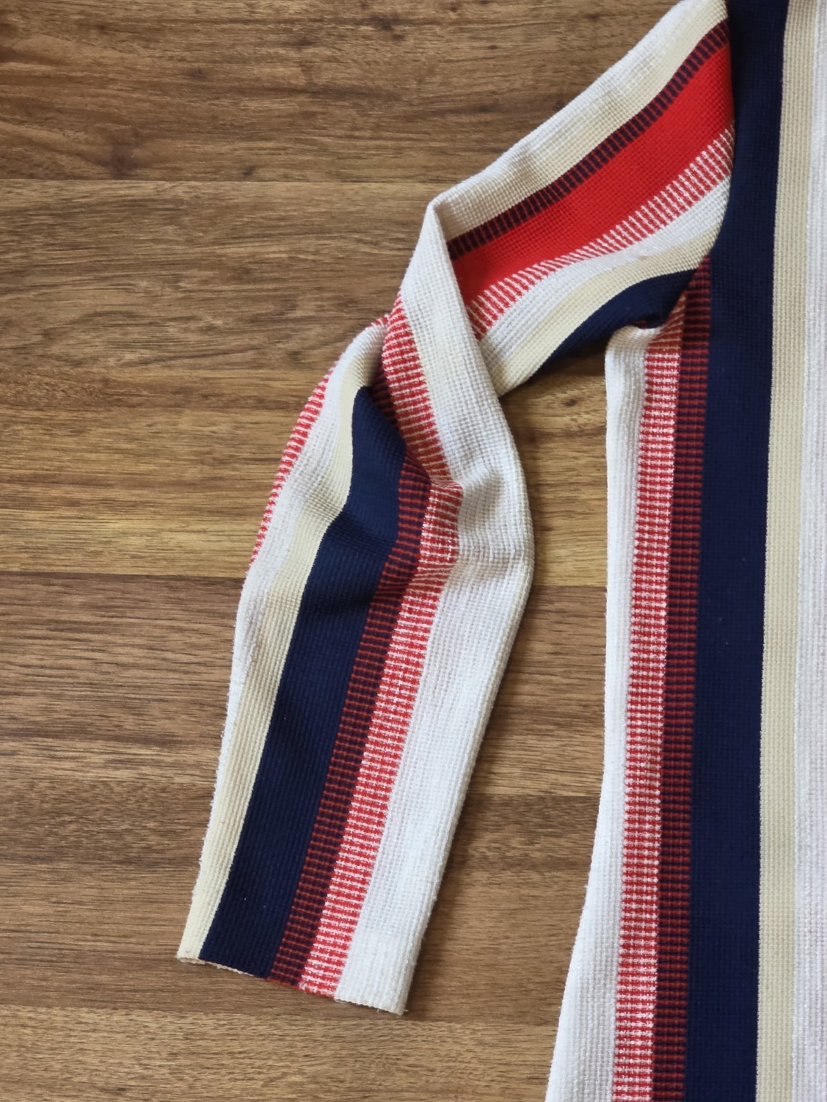 Womens Striped Shirt Vintage 70’s Butterfly Collar Funky Long Sleeve Medium
