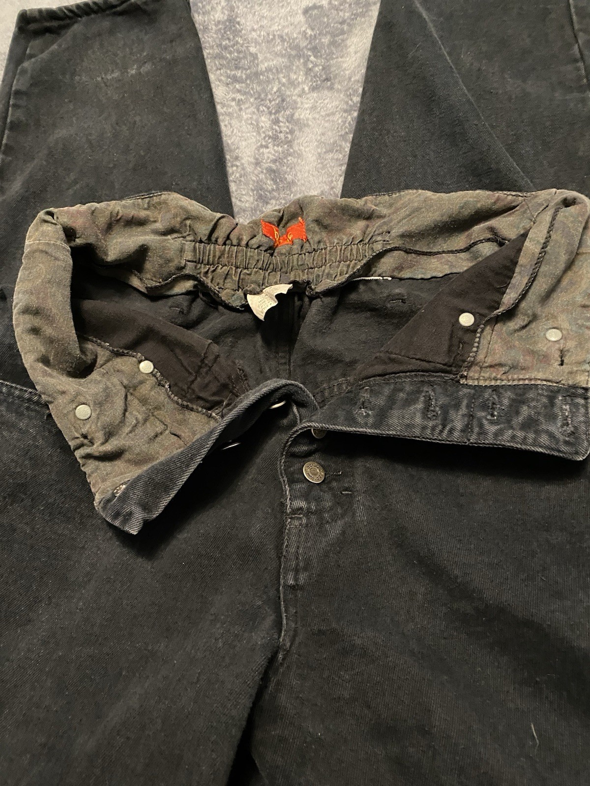 Vintage Retro Bonjour High-Waisted Black Jeans 80’s Grunge Rocker 7/8