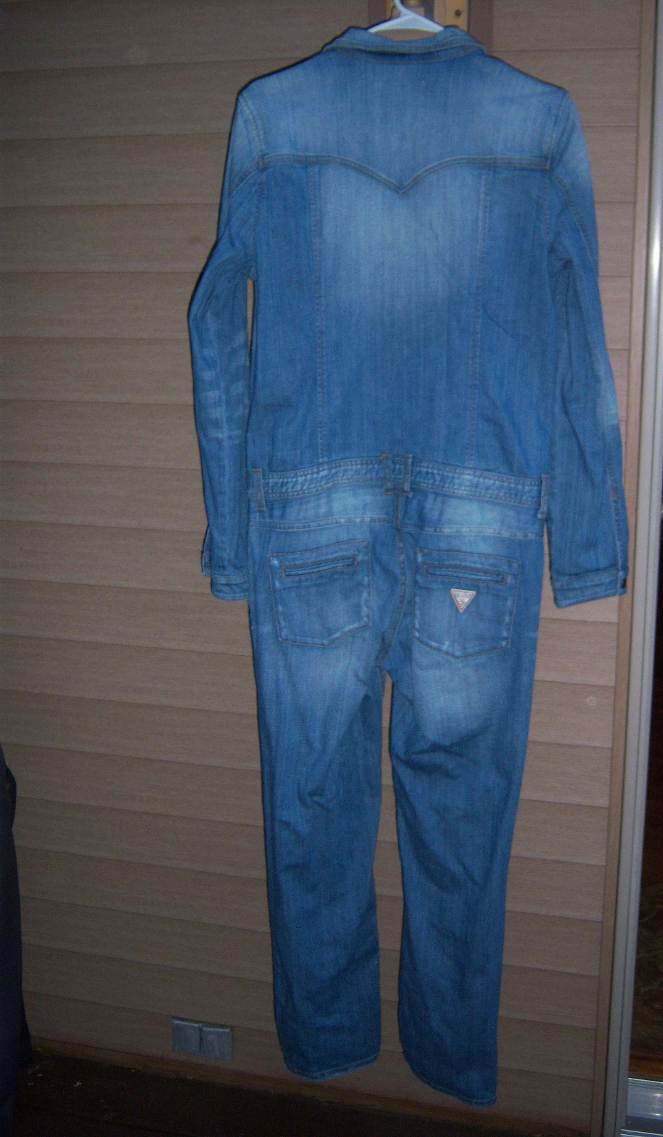 NWT RETRO BOHO TRENDY Guess JUMP SUIT WOMENS Size 8 DISTRESSED HASES WASH