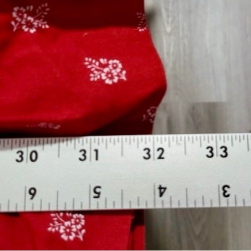 German Dirndl Inspired Dress Size 40 Red Floral Cotton Alpine Cottagecore