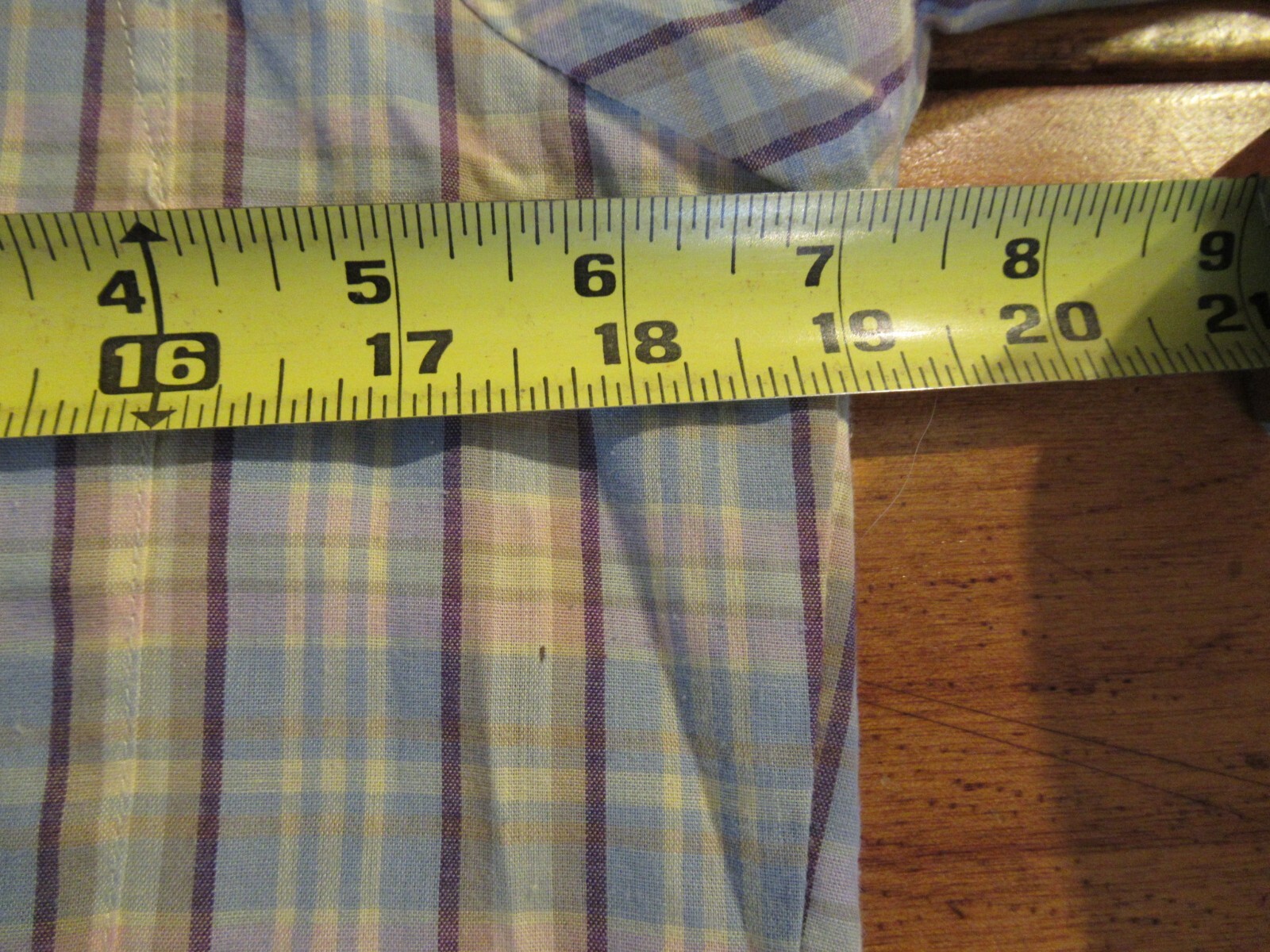 Vintage 1983 plaid button down oxford shirt blue purple yellow Cambridge Classic
