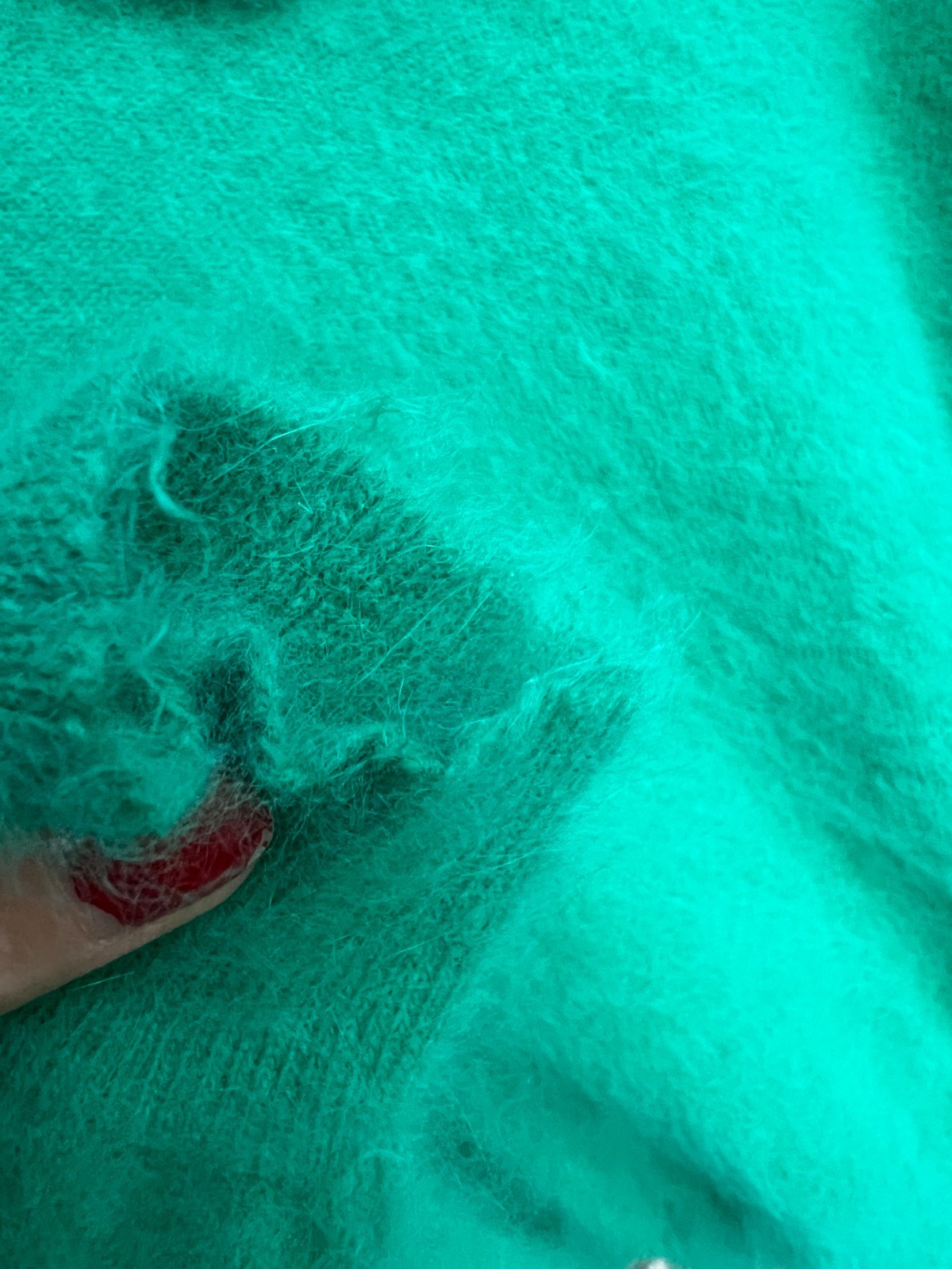 RARE 1950s 1960s Vintage Pandora Turquoise Green-Blue Fuzzy Angora Sweater – Md