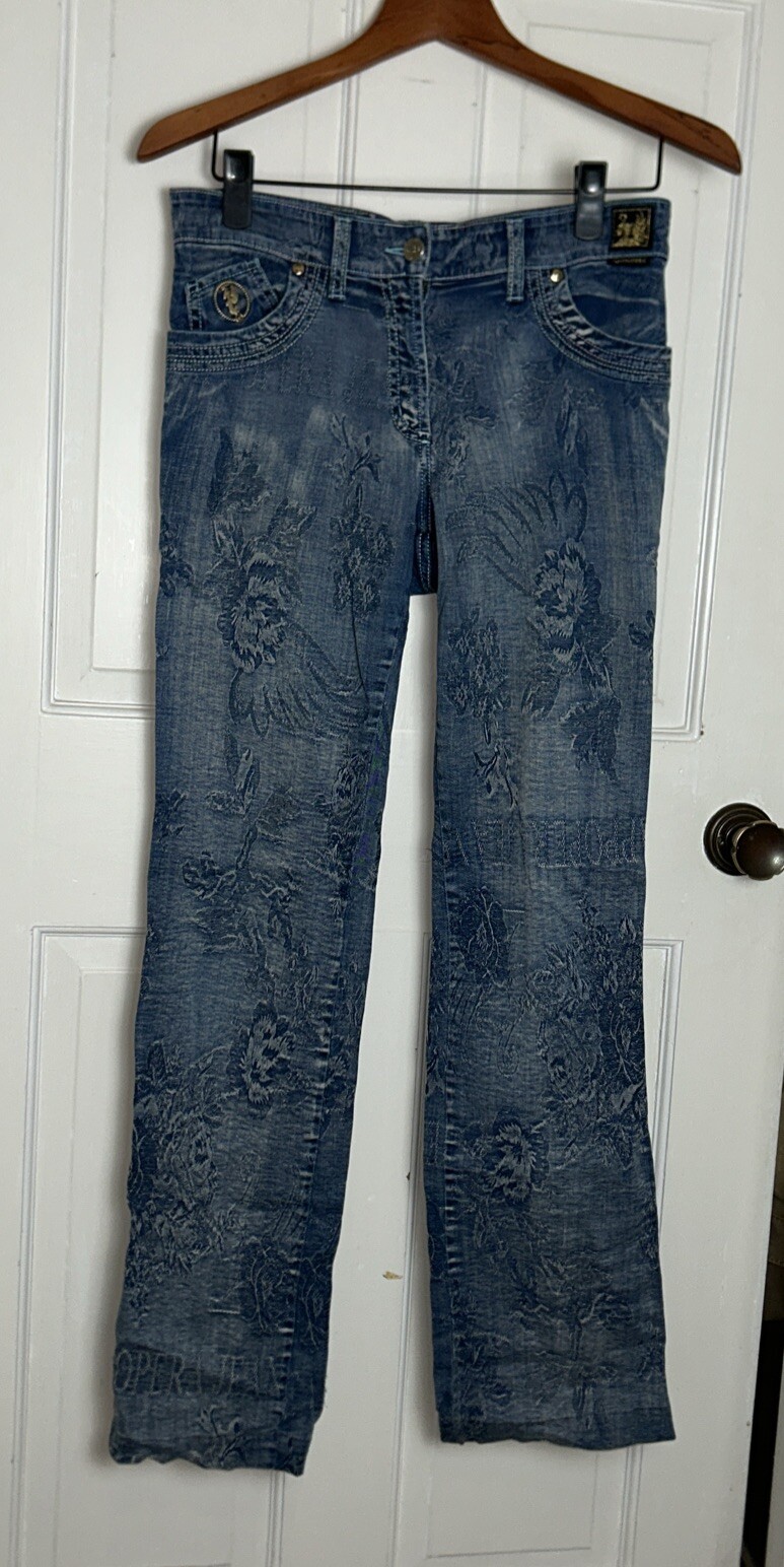 RARE VTG Cappopera Jeans Couture, Italian, Y2K/ 90’s, Brocade Design, 30” x 31”