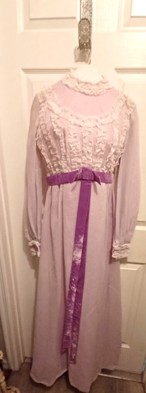 Vtg Victorian Gown Stroll Theater Rockabilly Gibson Woman’s Dress Size S 5 / 6