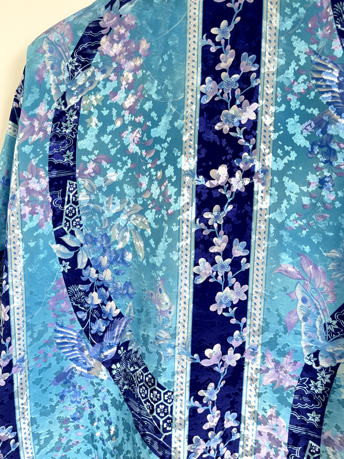 Vintage Ruth Norman Saks Fifth Avenue Caftan Maxi Dress Robe Purple Blue Size S