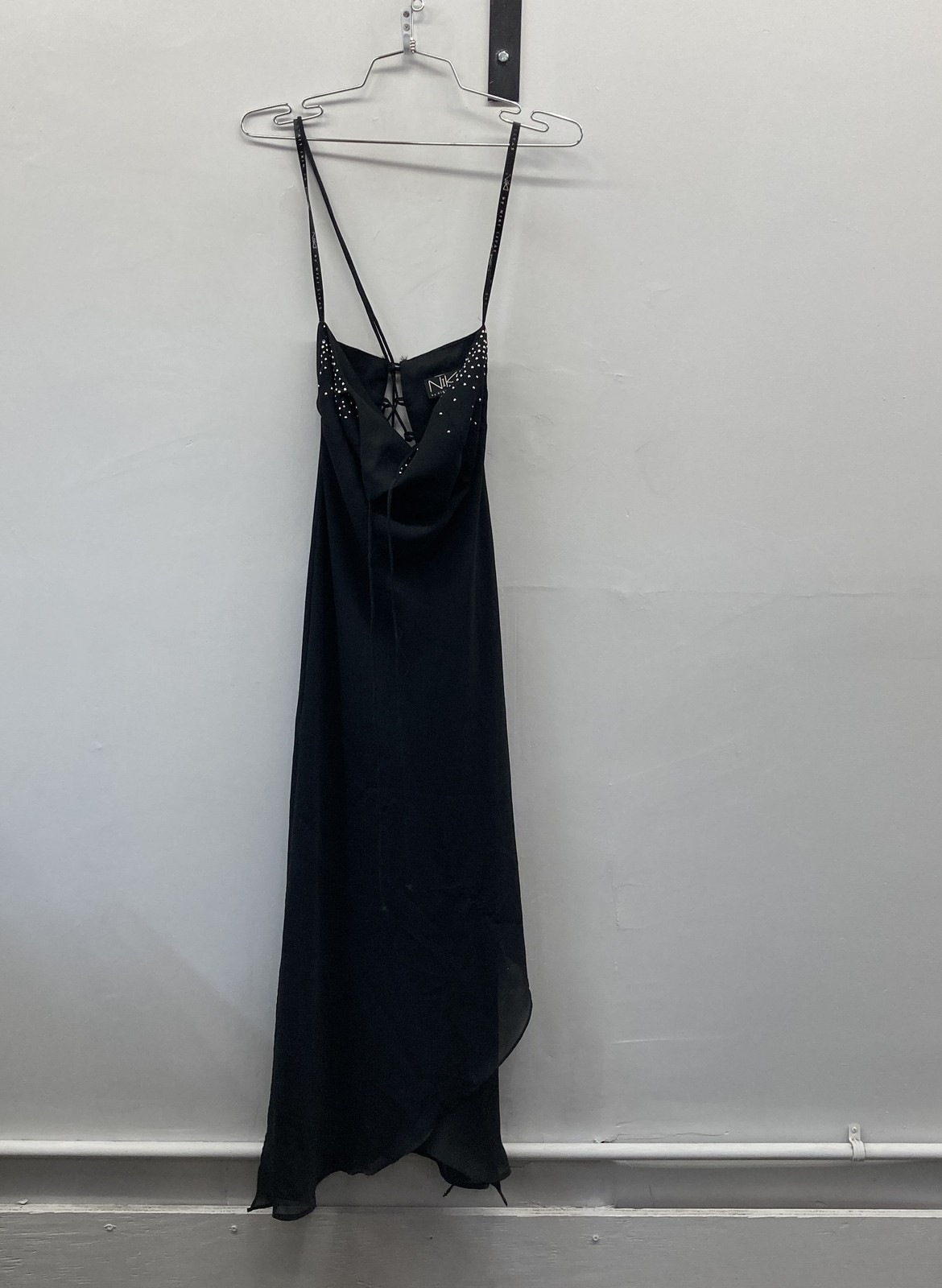 Vintage 90s Niki by Niki Livas Women’s Black Rhinestone Formal Dress Sz 4