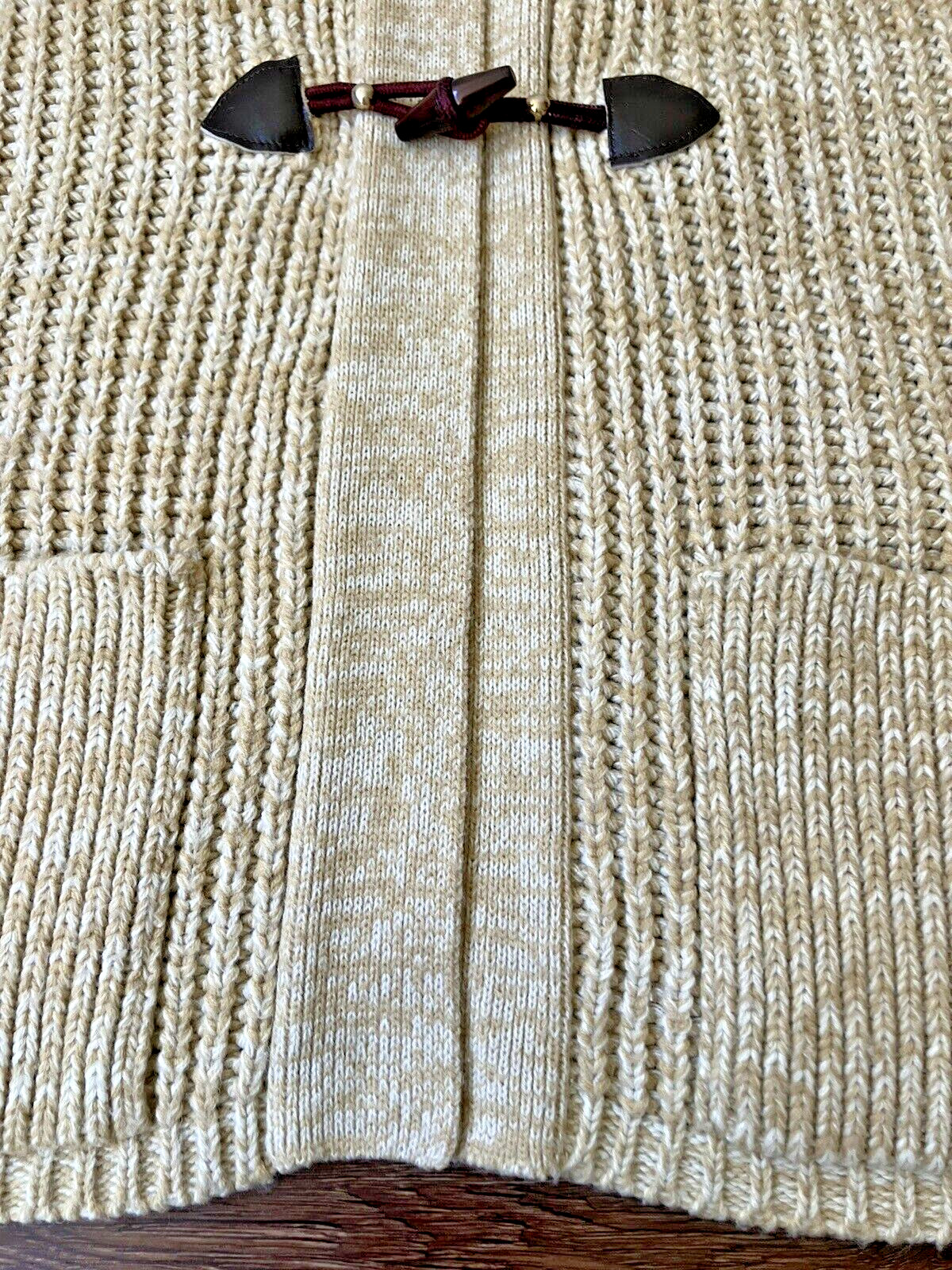 Vintage ’70s Montgomery Ward Hooded Chunky Sweater Jacket Toggle Buttons XL/XXL