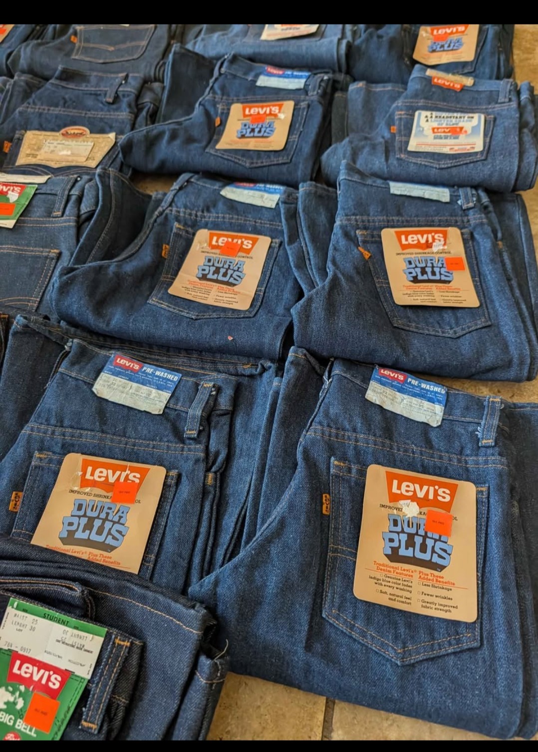 VTG 70s Levis Big Bell Student Jeans Orange Tab USA LOT OF 15 NOS