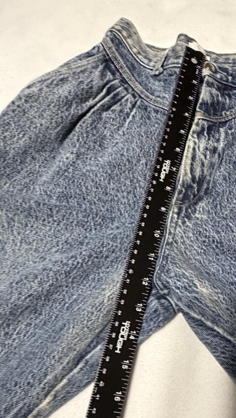 Vtg Pizzazz Acid Wash Jeans Womens 12 High Waist Mom Tapered Leg 80s 90s
