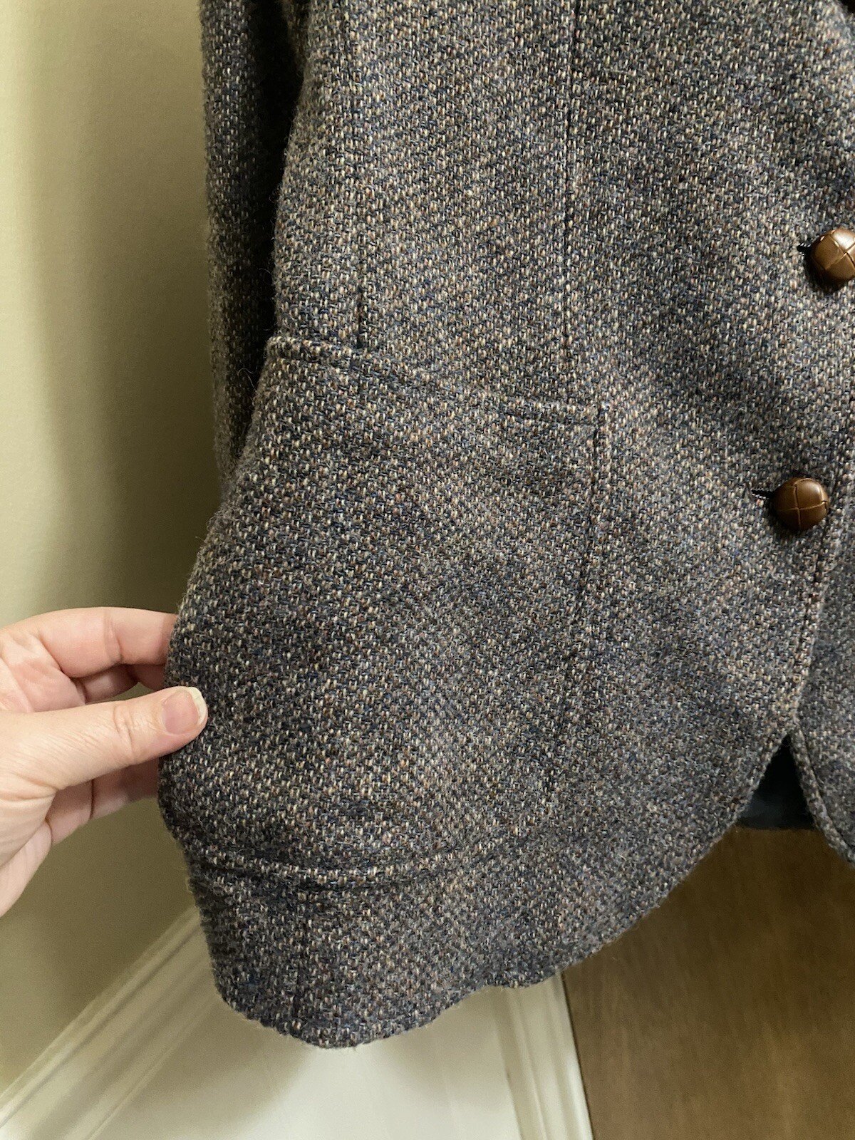 Vintage Stanley Blacker For Bloomingdale’s Women Wool Herringbone Jacket Size 10