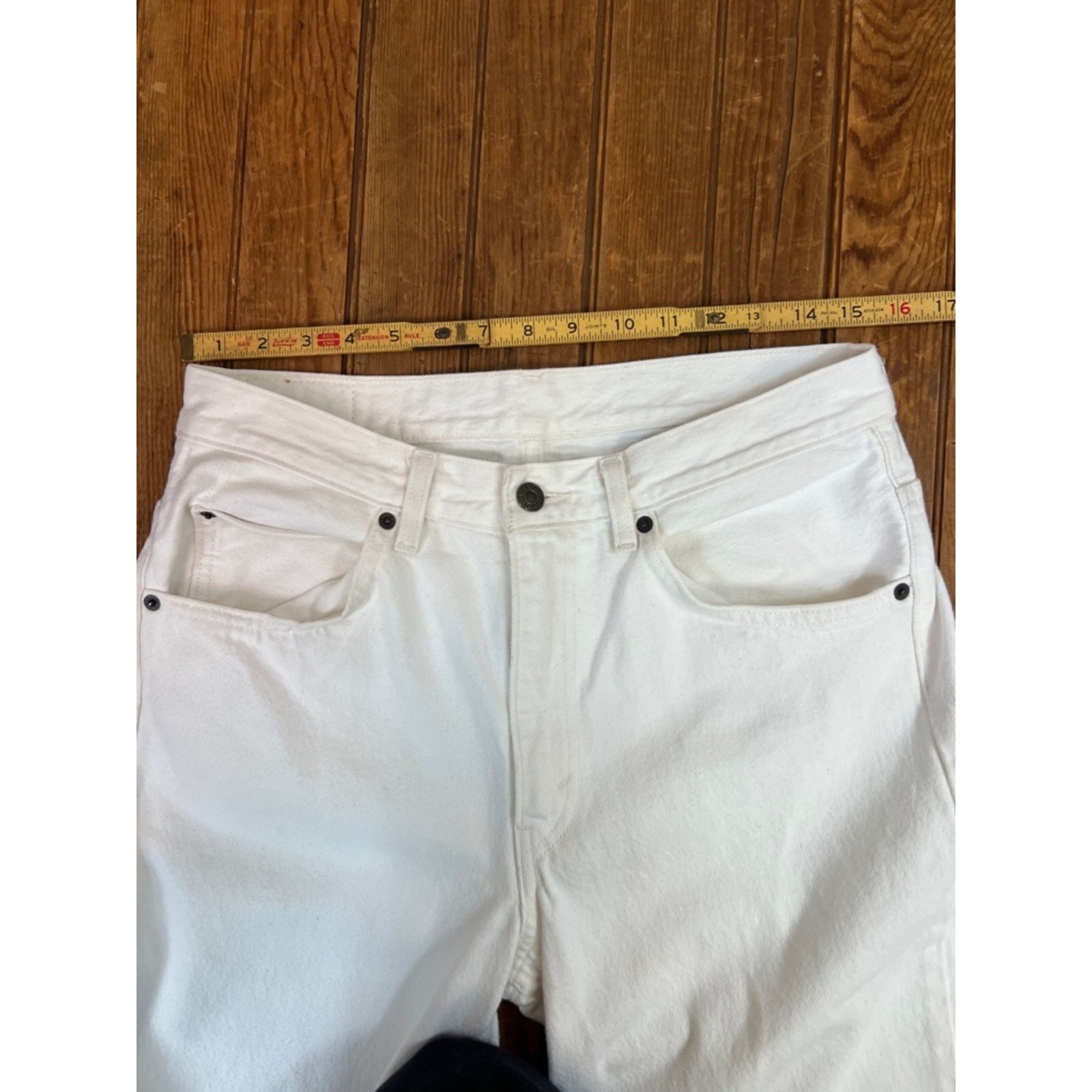 Vintage 90s Women’s Levi’s 517 Orange tab White Denim Jeans high waisted