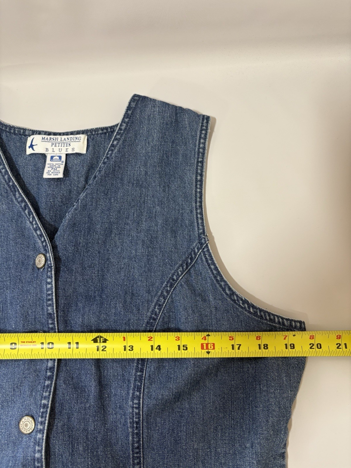 90s Marsh Landing Denim Dress Vintage Button Up 100% Cotton Women’s Petite M