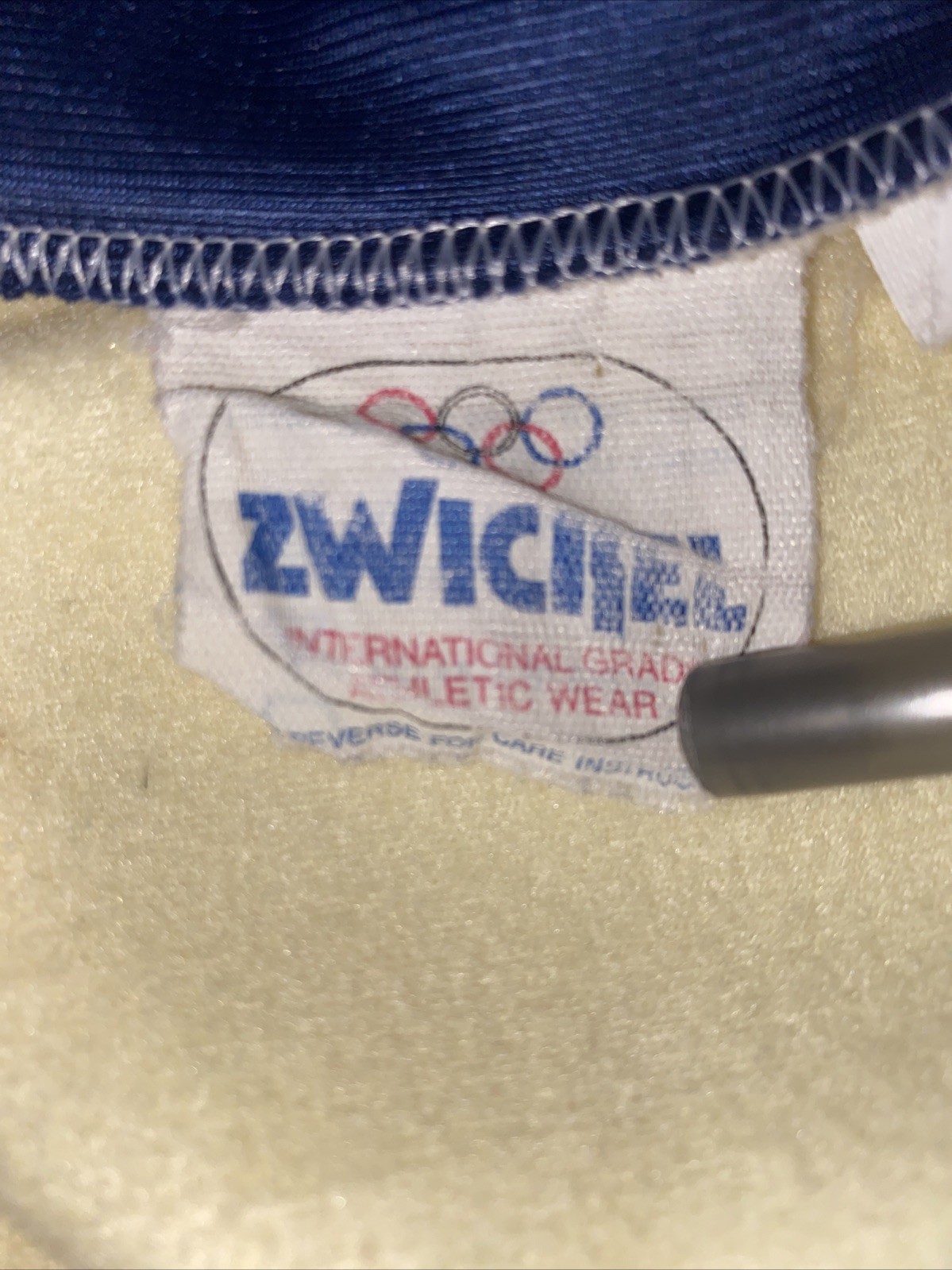 VTG 70’s Zwickel USA Olympics, Warm up track jacket full zip Cream Color