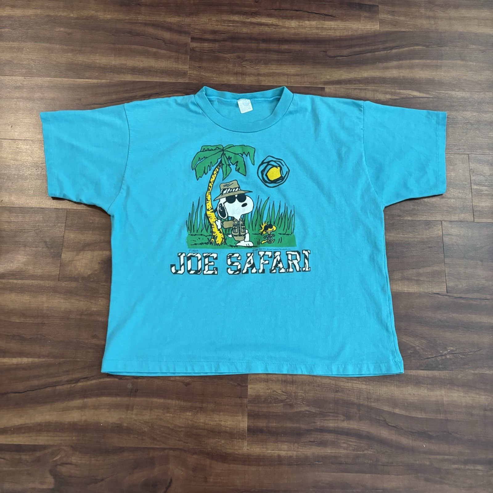 Vintage 80s Women’s Artex Joe Cool Safari Size XL Blue Boxy Peanuts Woodstock