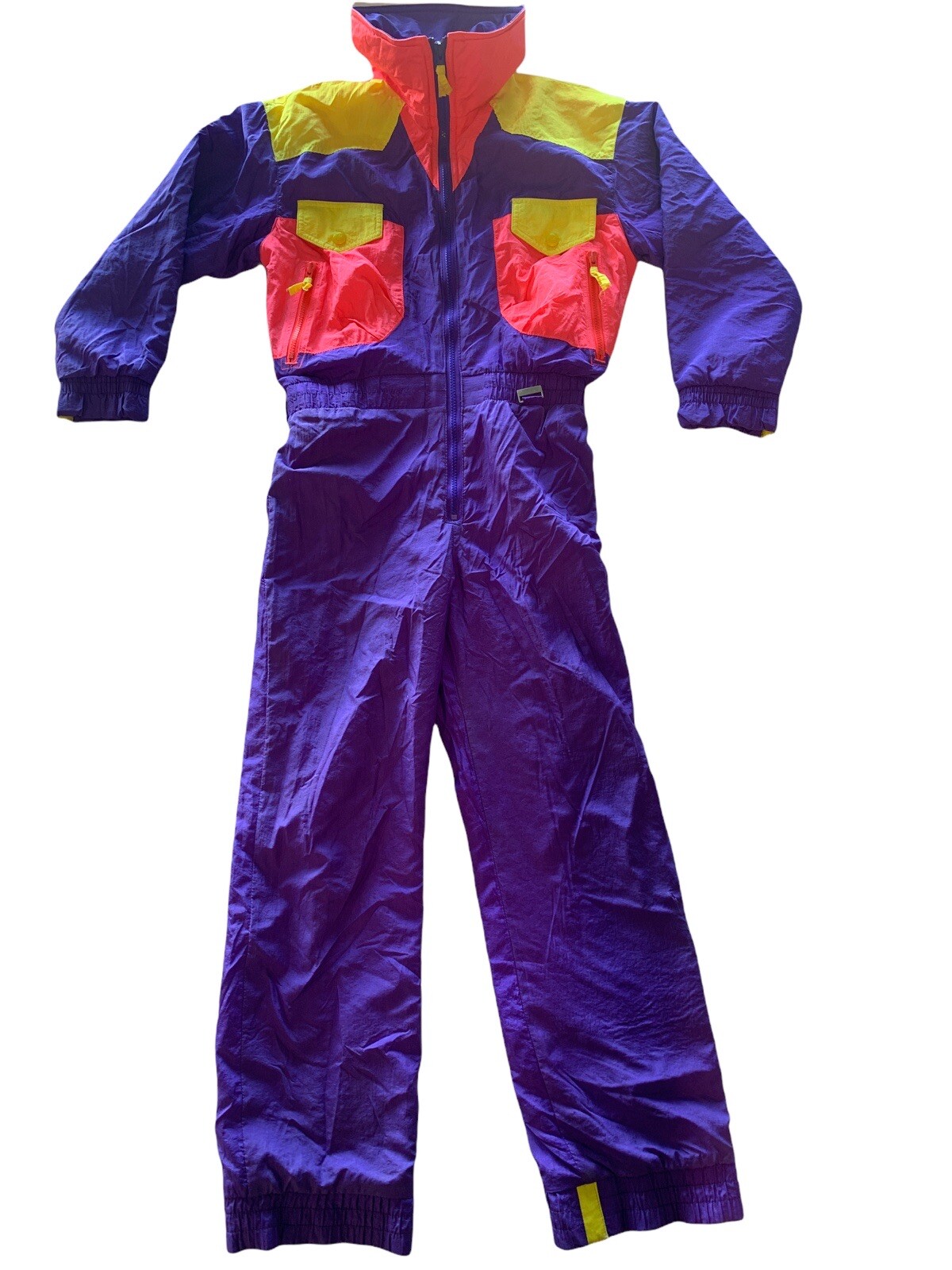 Vintage Edelweiss Skiwear Suit Colorblock One Piece SEE Measurements ’80s