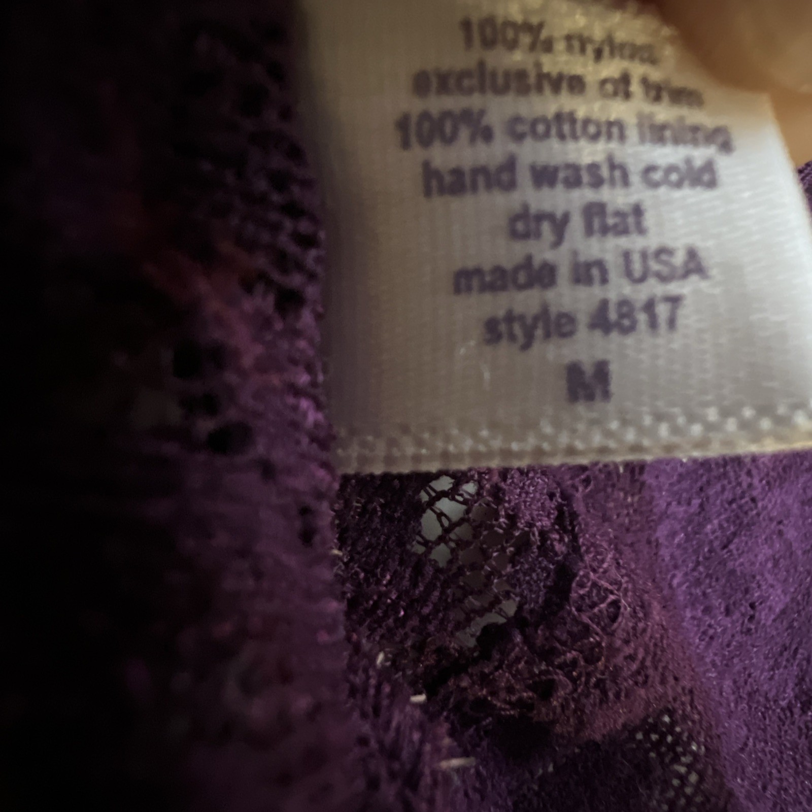 Vtg Y2K Hanky Panky Daily Lace French Panties Low rise Bikini Purple USA Made M