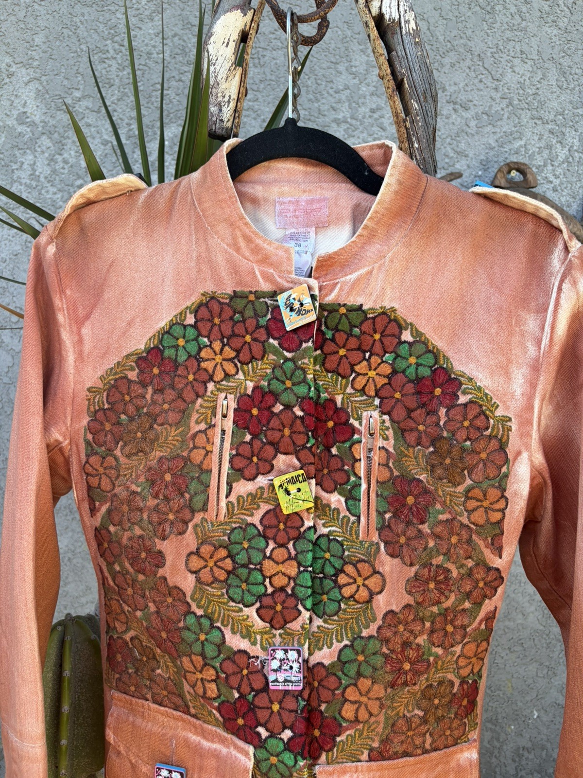 Custo Barcelona “Tourist” Multi-Colored Boutique Embroidered Blazer RARE Size S