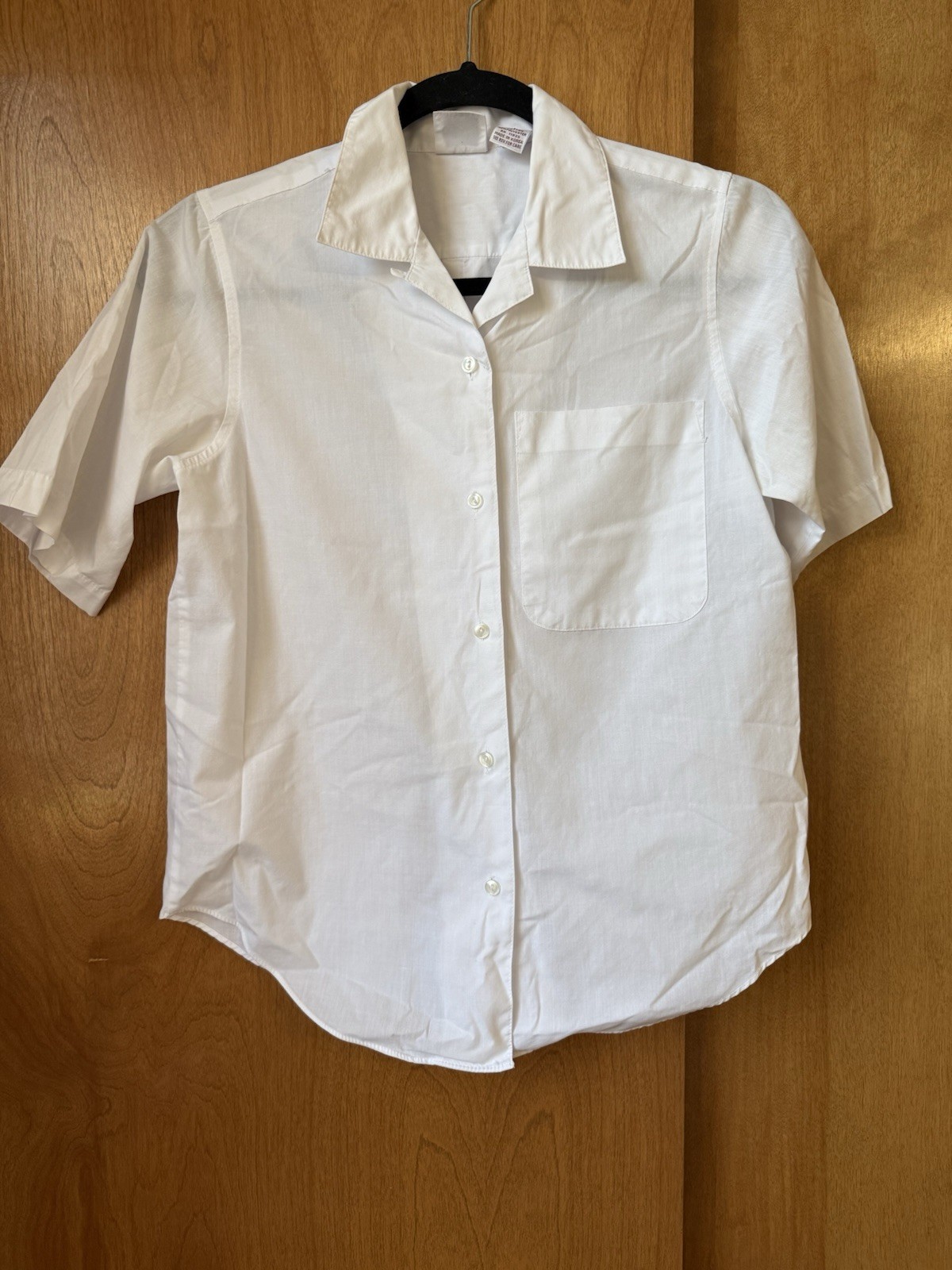 Vintage Picket and Post Petite Women’s Size 6 Button Up Short Sleeve Shirt White