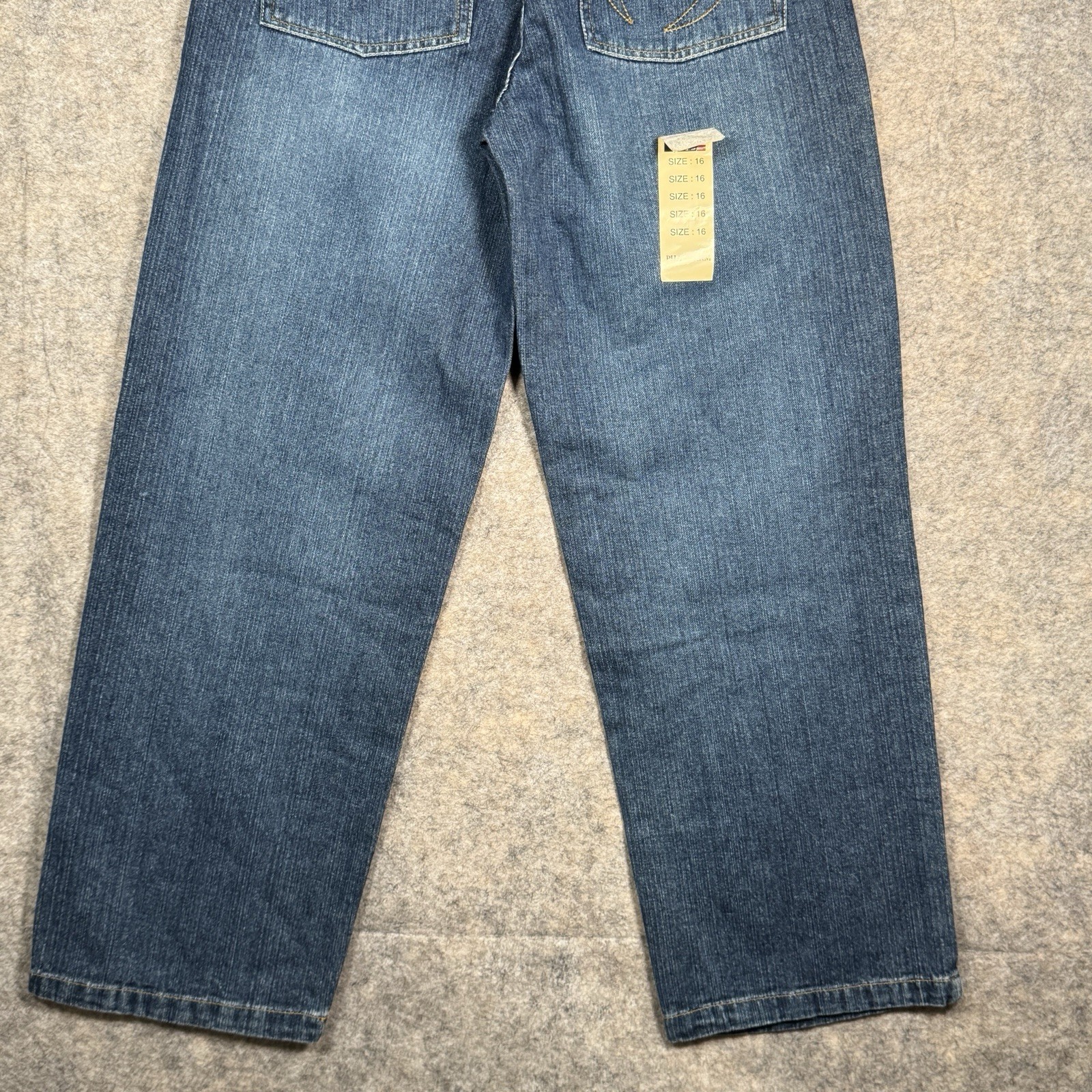 Vintage Y2K NWT Womens Phat Farm Jeans Size 16 28×29 Embroidered Baggy Hip Hop