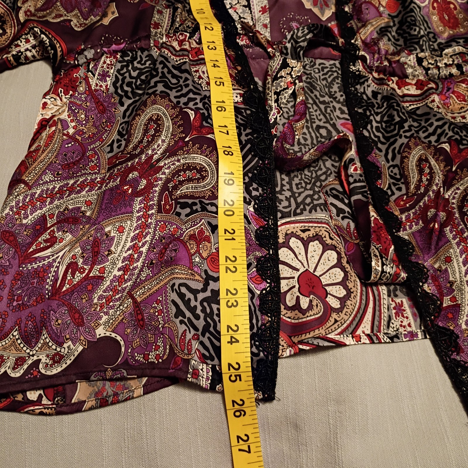 Vintage 90s, 00s, Y2K Anna Paul Silk Kimono Tie Front Jacket Size Small