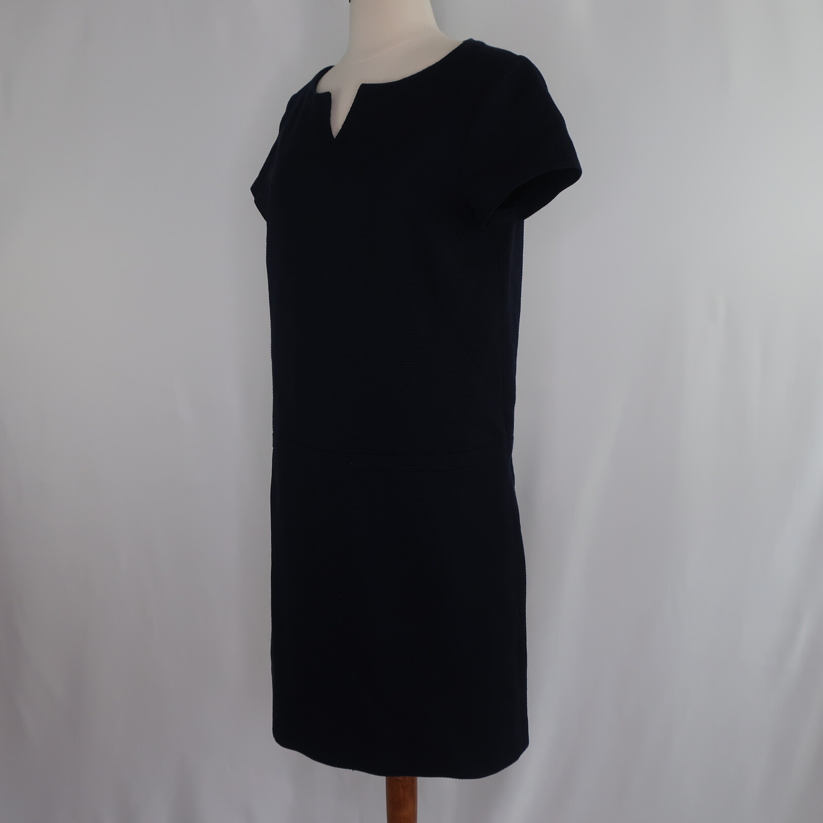 346 Brooks Brothers Solid Blue Business Career Textured Shift Dress Womens 8