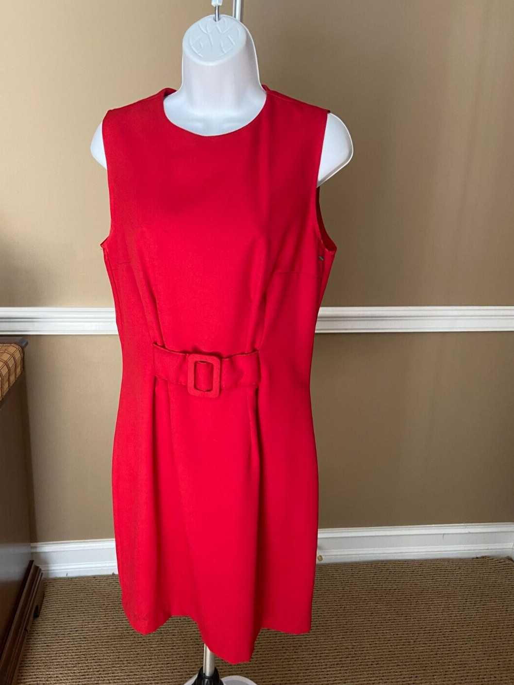 Vintage Boulevard de Paris Sleeveless Red Dress with attached belt