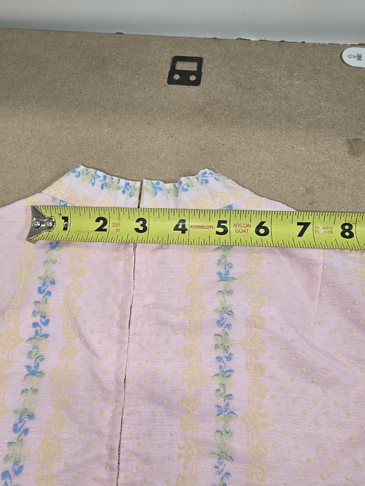 Vintage handmade Pink cotton blue accented Dress
