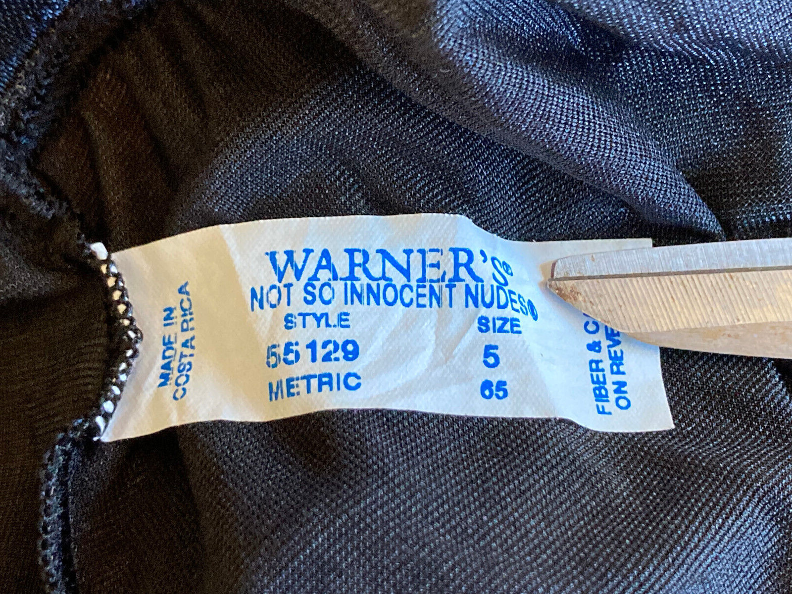 423 WARNER’S 5/Small BLACK NOT SO INNOCENT Nylon Brief Panty #55129 VINTAGE
