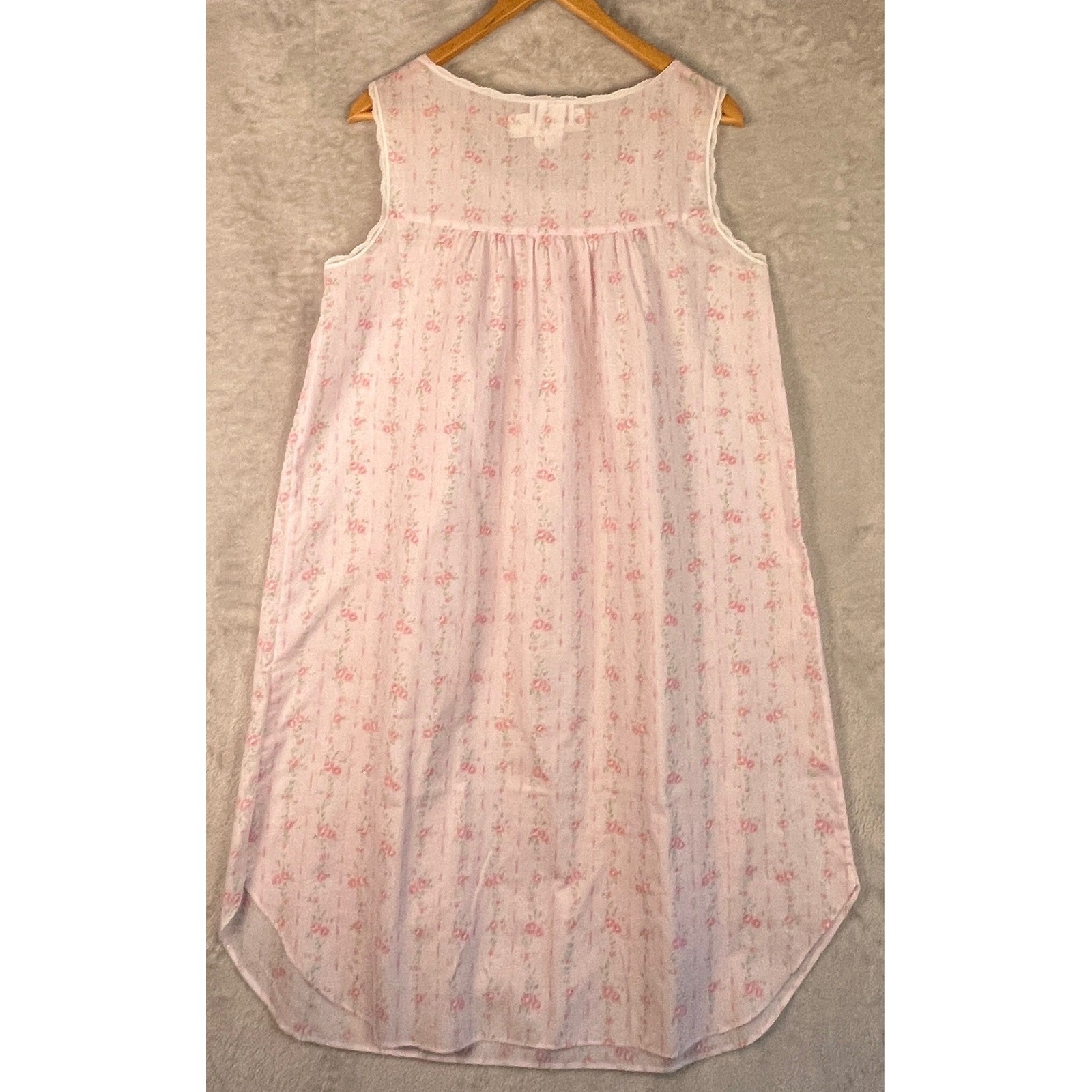 Vintage Character Nightgown Robe Set Medium Pink Floral Lace Grandma Cottagecore