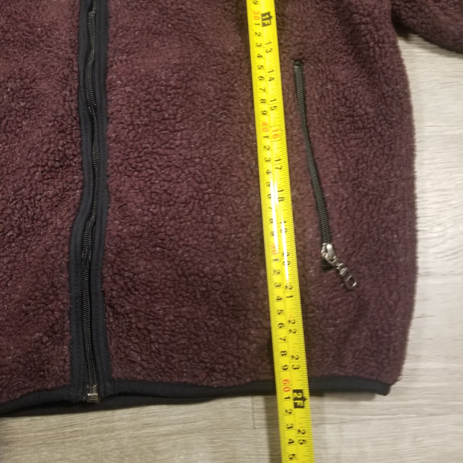 Vintage 90s Woolrich Full Zip Sherpa Fleece Jacket Womens Medium Maroon Burgundy