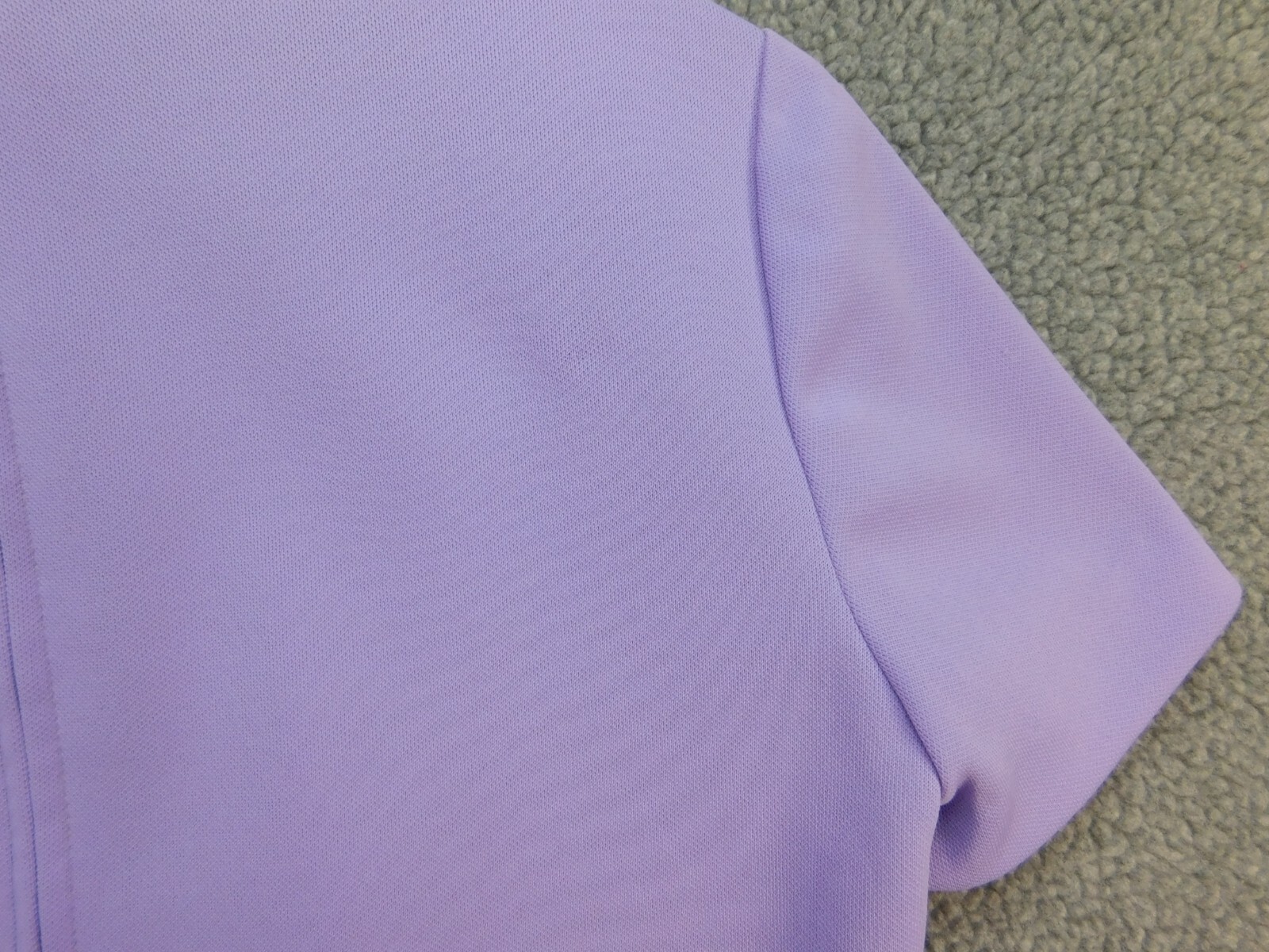 VTG Susan Thomas Women’s S Cap Sleeve Pattern Collar Short Sleeve Purple Shirt