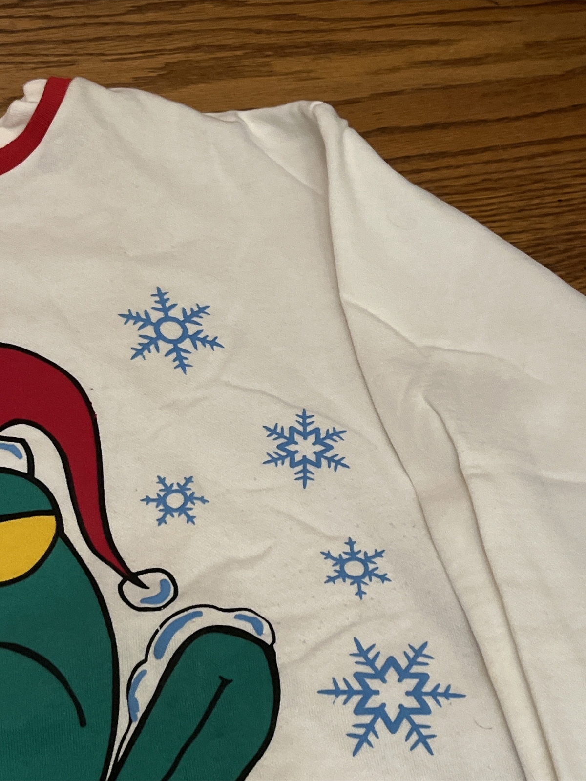 Retro White Christmas Holiday Frog Better Not Pout Size XL Ugly Sweaters VTG