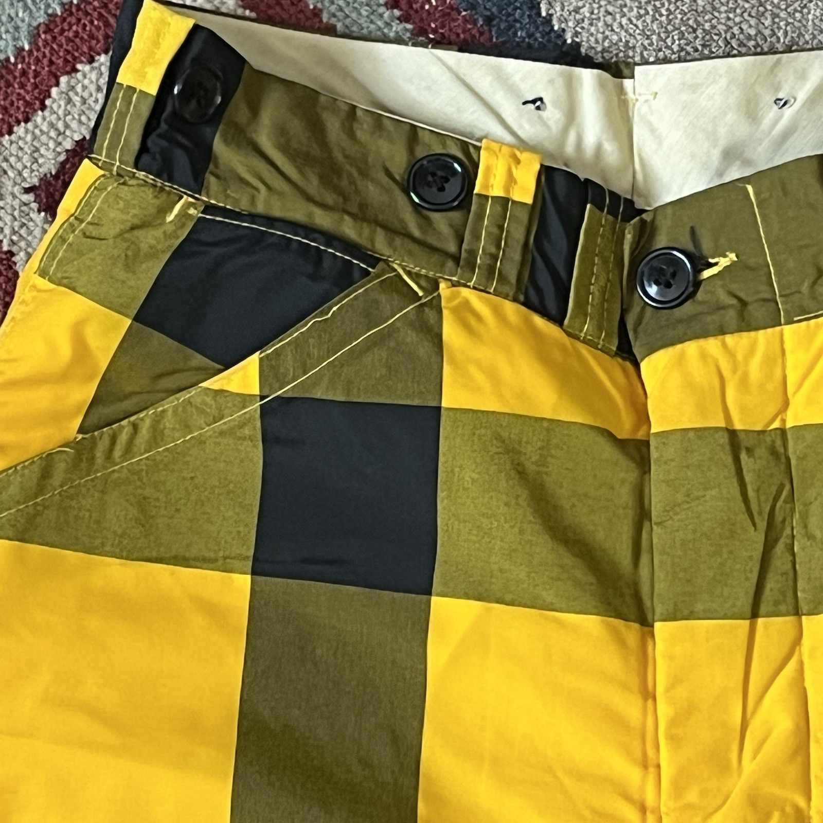 Vintage 50s JC Higgins Snow Winter Ski Pants Women’s 27×32 Yellow/Black Plaid
