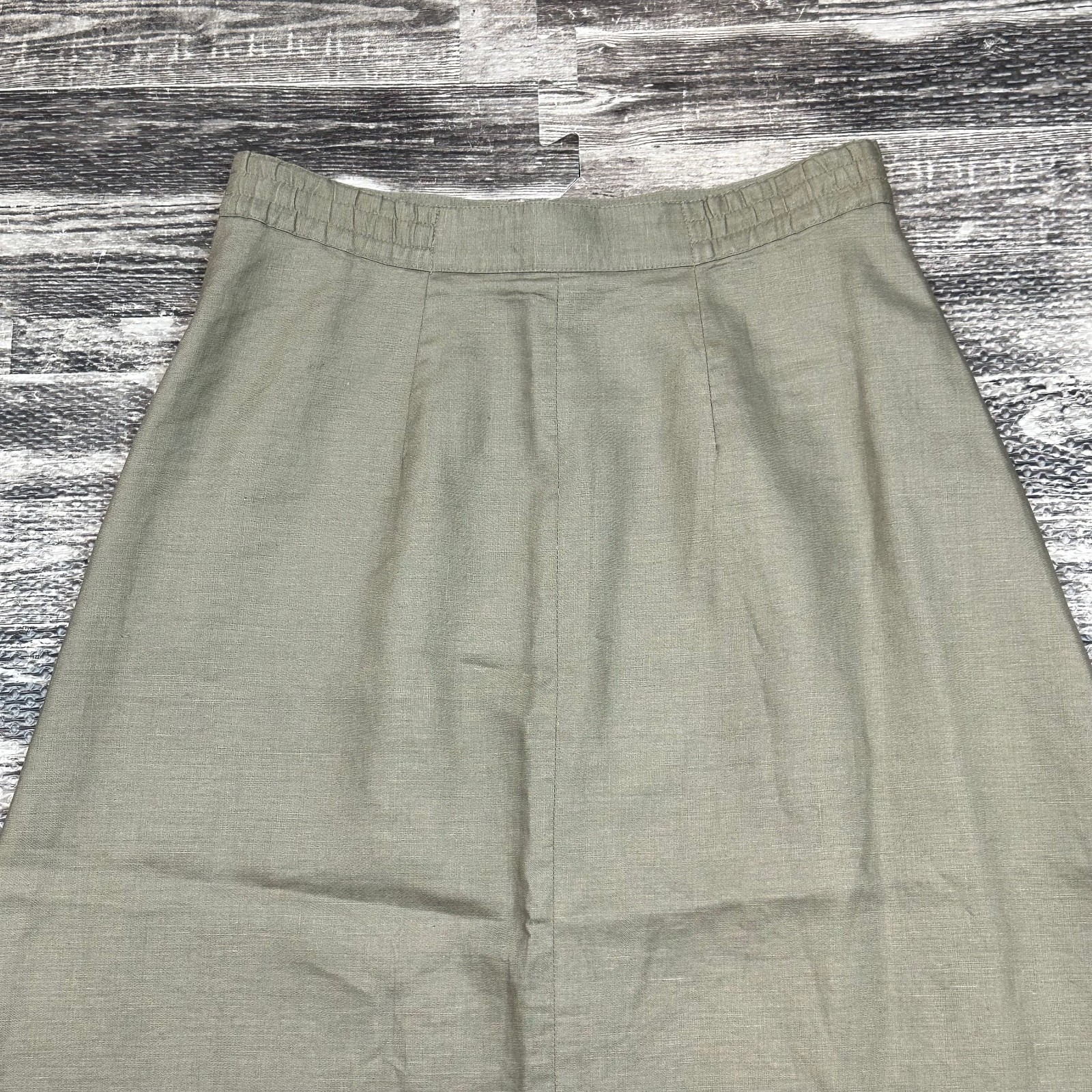 Vintage Talbots 100% Linen Skirt Womens sz 4 Green A Line Full Midi Lagenlook