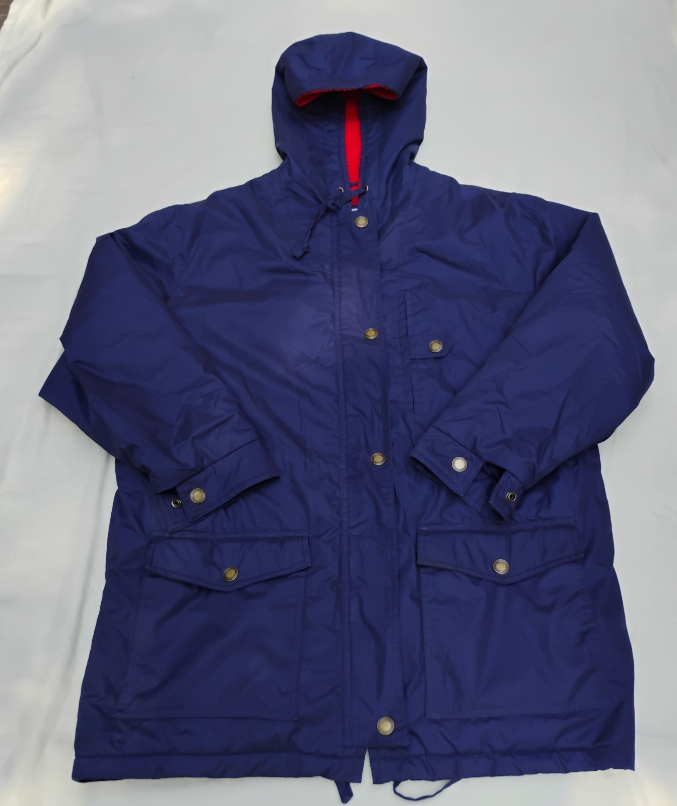 Vintage Out Brook Blue Hooded Womens Coat. Size. Medium # 2508004