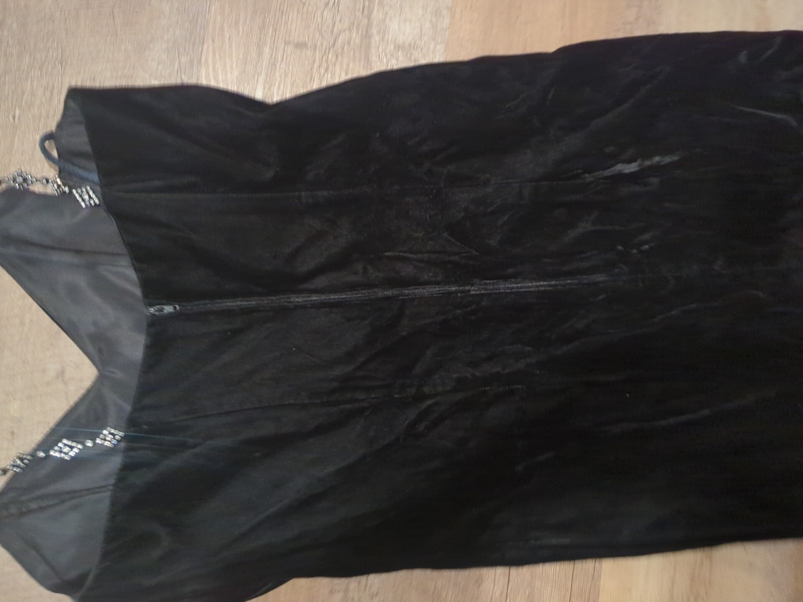 Vintage 1990s Designer Goth Black Velvet 1980s Unique Party Dress Cocktail S