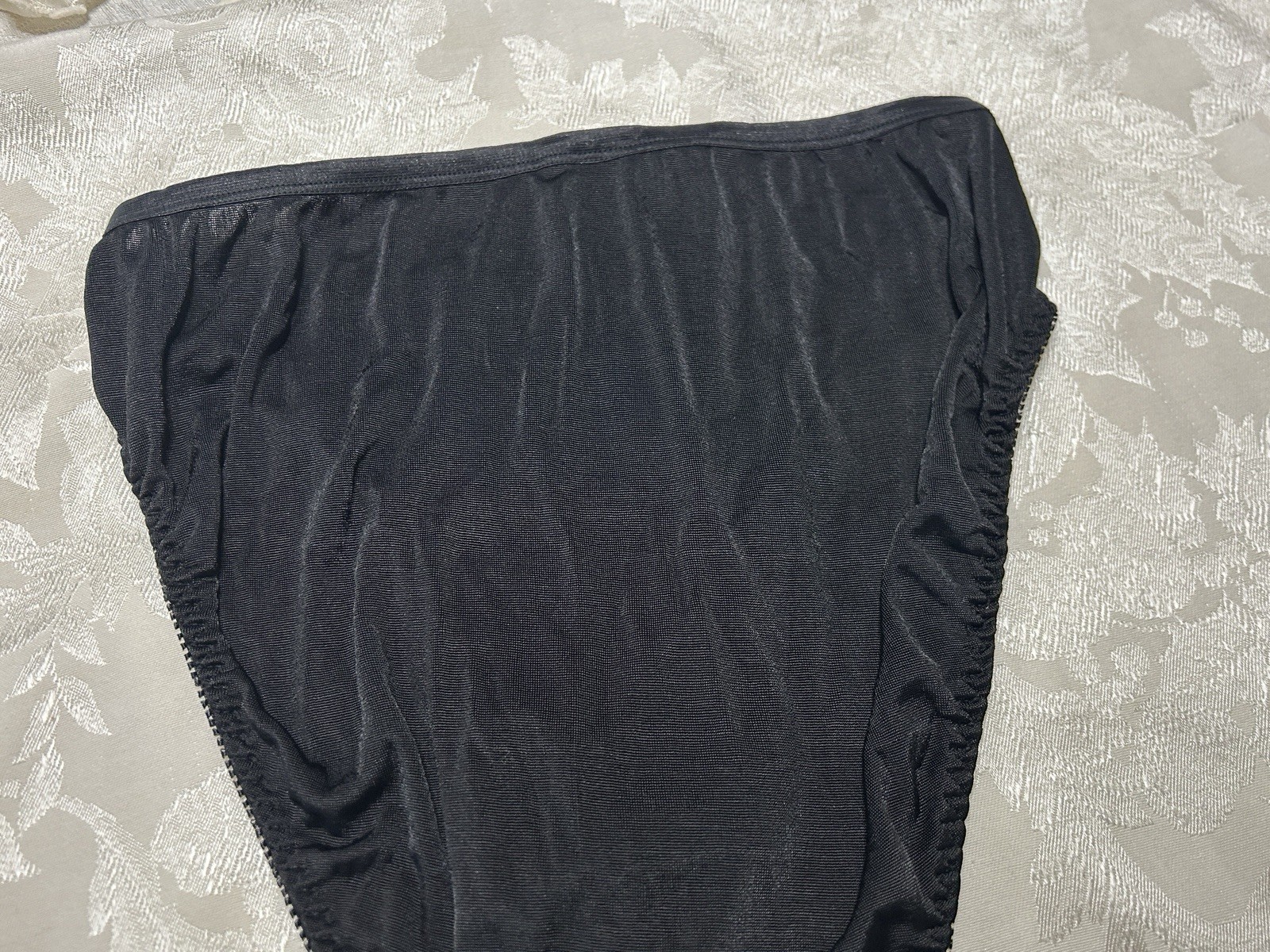 NWT Vtg RENE ROFE’ Feels Like Satin Polyester Hi-Leg 10 Black Panties #418