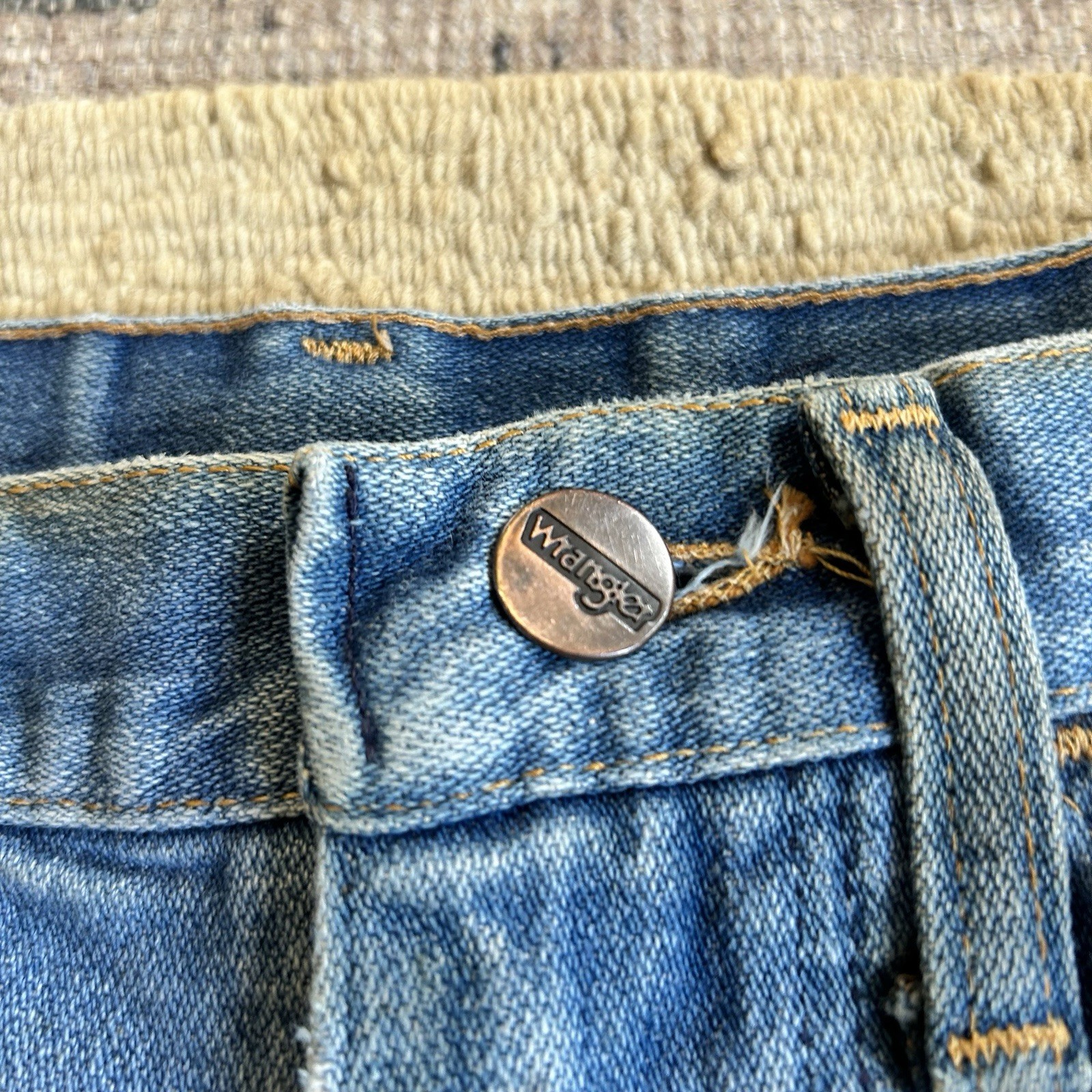 Vintage 1960s 70s Wrangler Boot Cut Distressed Jeans Sz 27 x 30