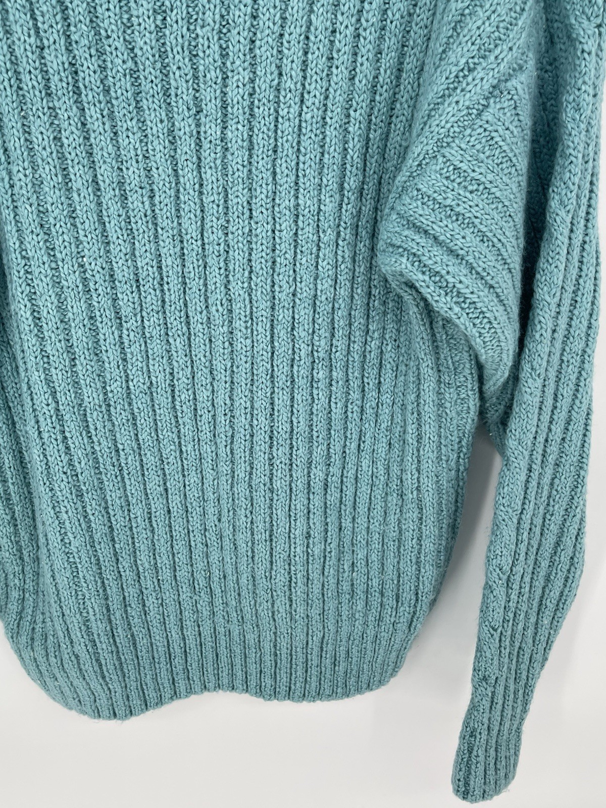 Vintage Sweater Blue Chunky Knit Mock Neck Sz Small Partners Mervyns Womens