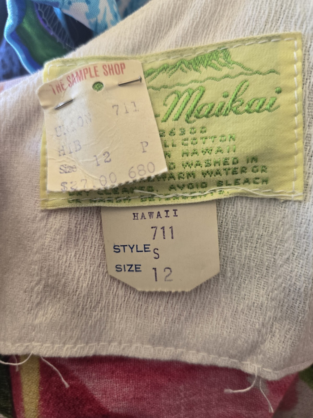 Vintage Ui-maikai Hawaiian Barkcloth Aloha Maxi Dress w6042