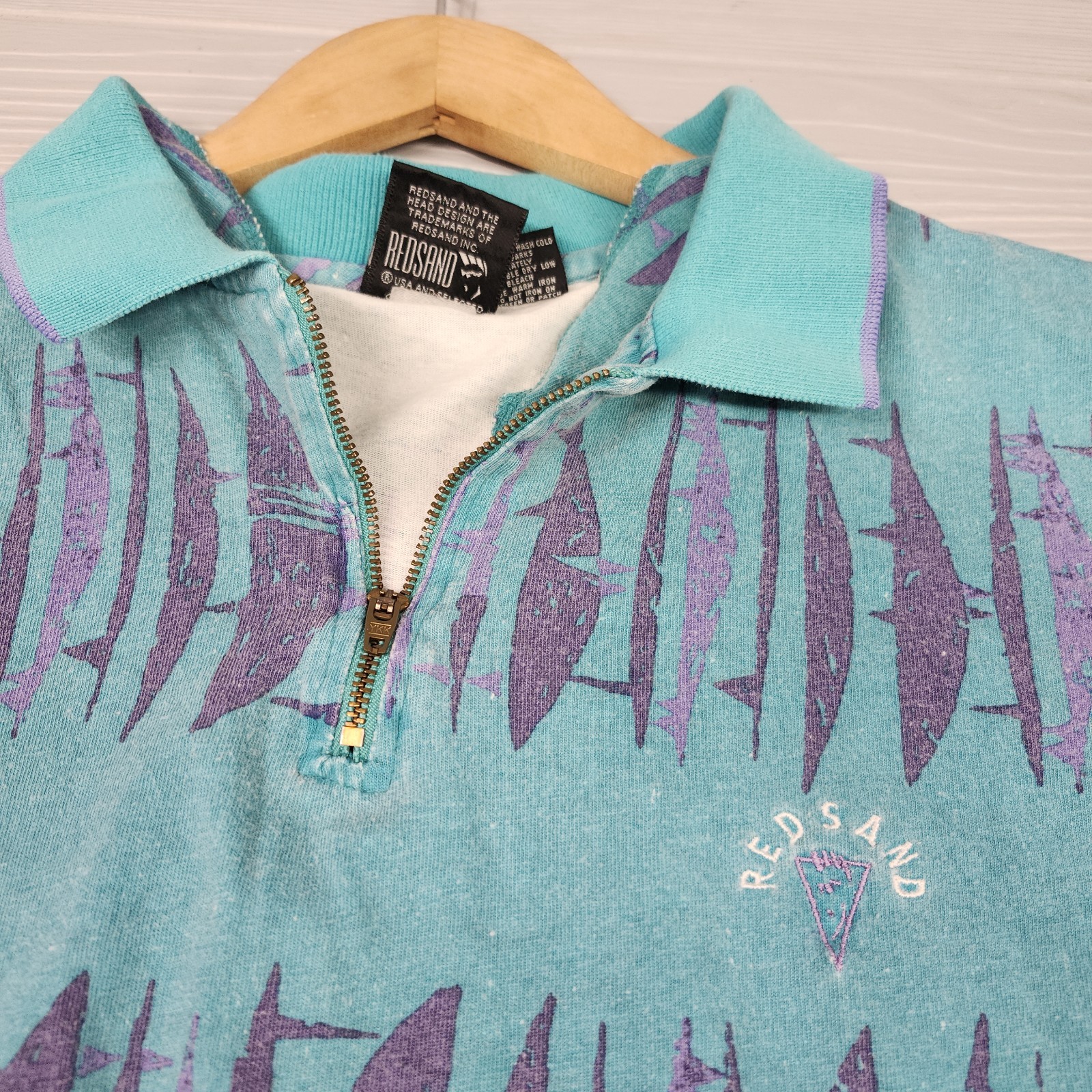 Vintage 80s 90s Volley Redsand Gear Retro Quarter Zip Shirt Womens L