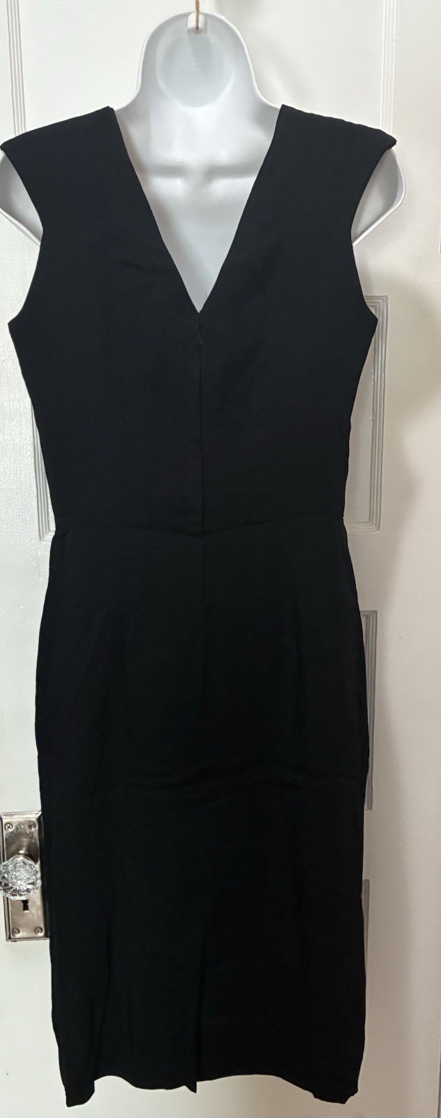 Vtg 50s 60s MR. RAY Black Cocktail Wiggle Audrey Metal Zipper Lined Pinup Dress