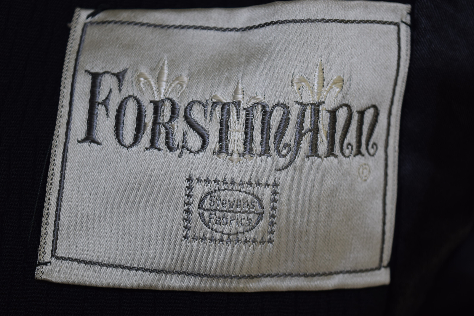 1960’s Forstmann Black Textured Wool Mink Collar Swing Coat 3/4 Sleeve WOMENS XL