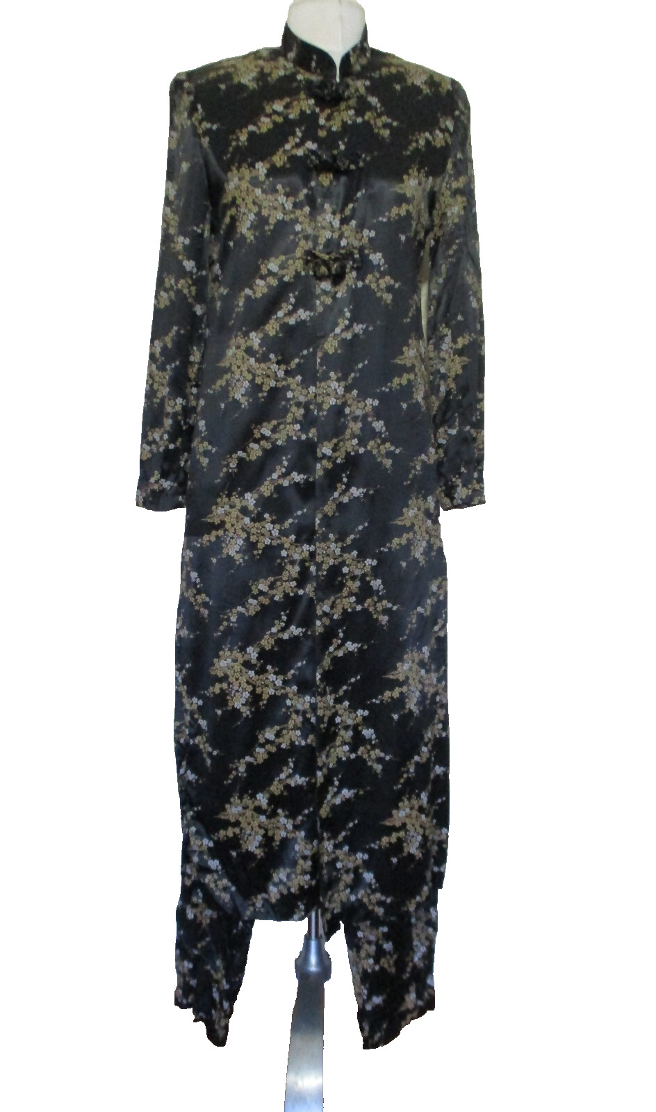 Vintage Design Todays Chinese Cheongsam Maxi Coat Pant Set Outfit Women S Satin