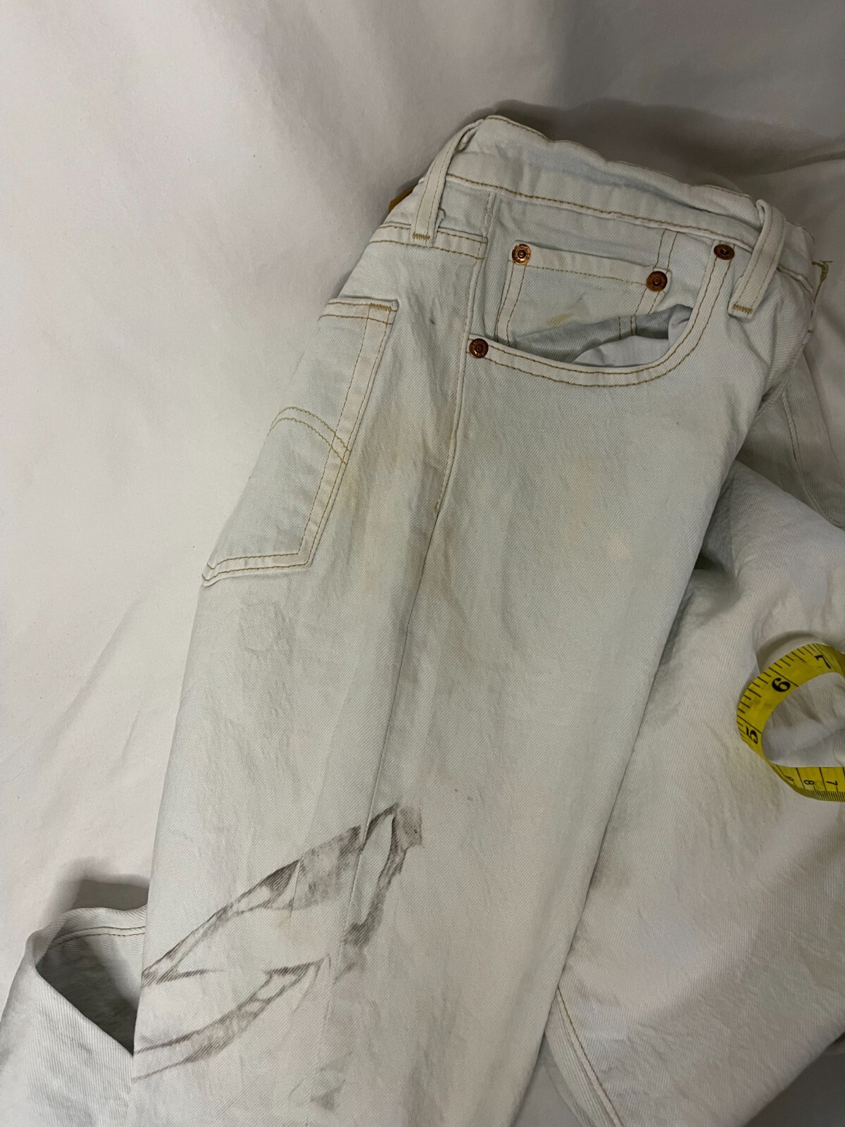 Levis 501 S Big E Skinny Jeans Men Sz W28 L39 Denim Button Fly Mid Rise Vintage