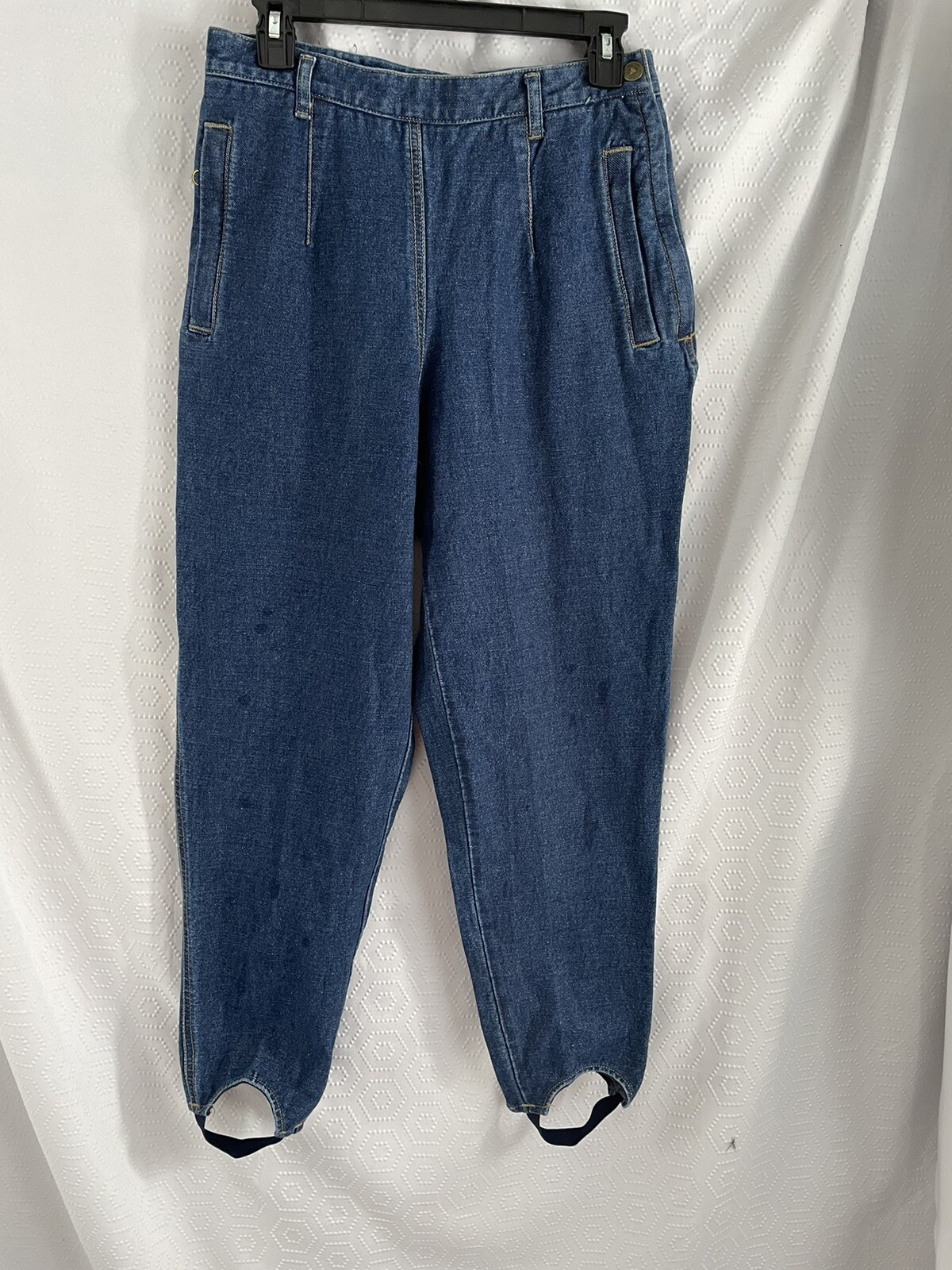 80s VTG LIZWEAR High Waist Stirrup Jeans Size 12 P Mom Stretch 30″x28″
