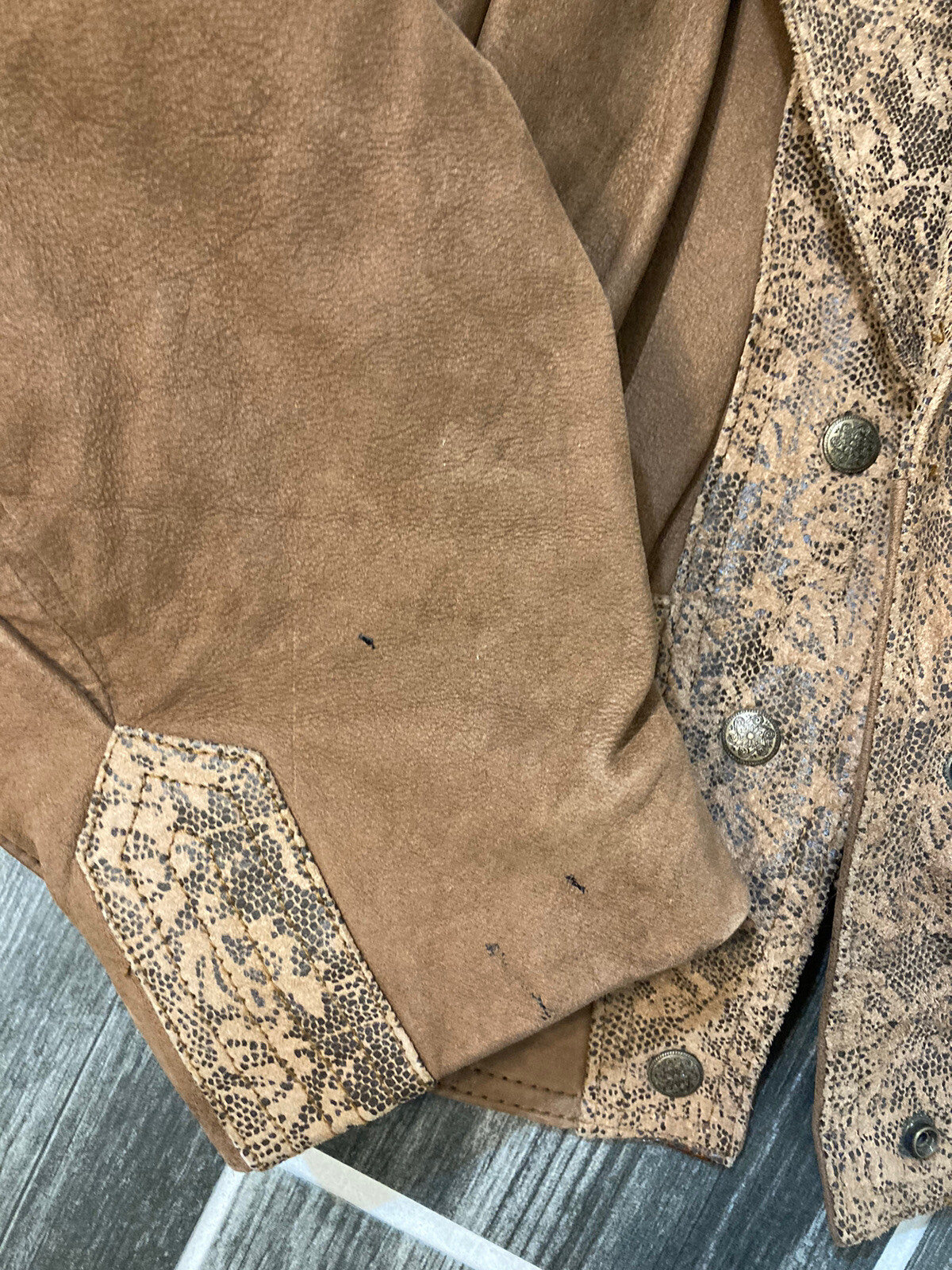 Vintage 80-90s Floral/Animal Print Jacket Boho Rock Glam Western Yellowstone J2